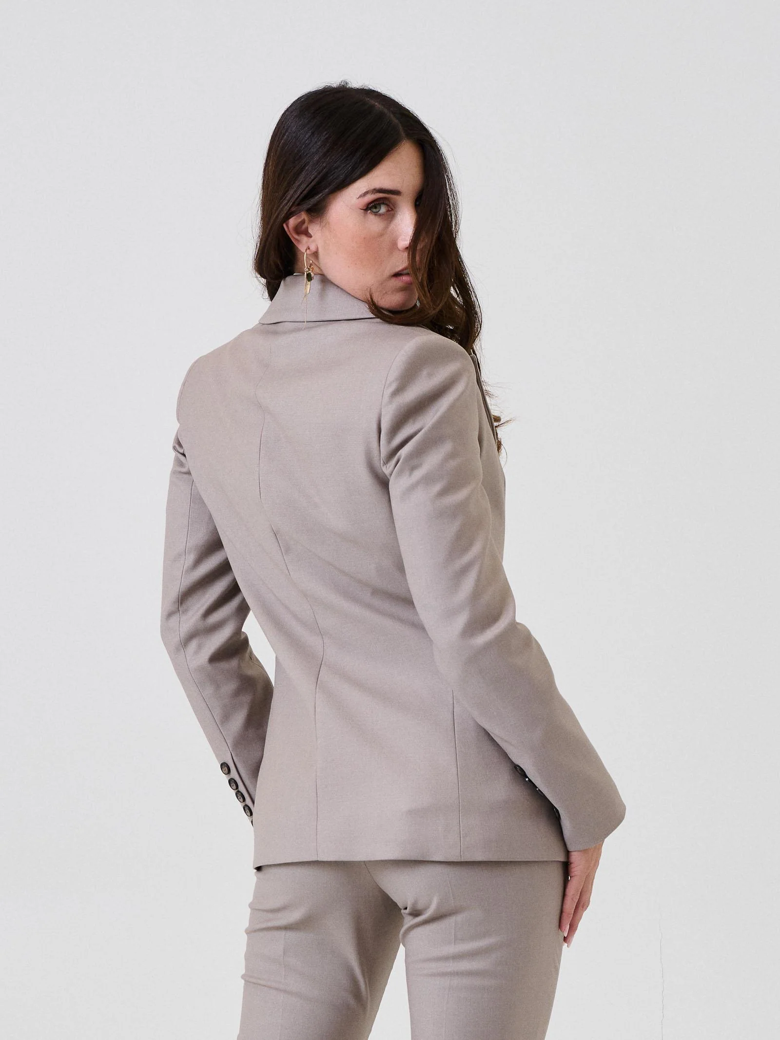 Blazer monopetto "Wolf" Bohemian Vì  taupe - Image 3
