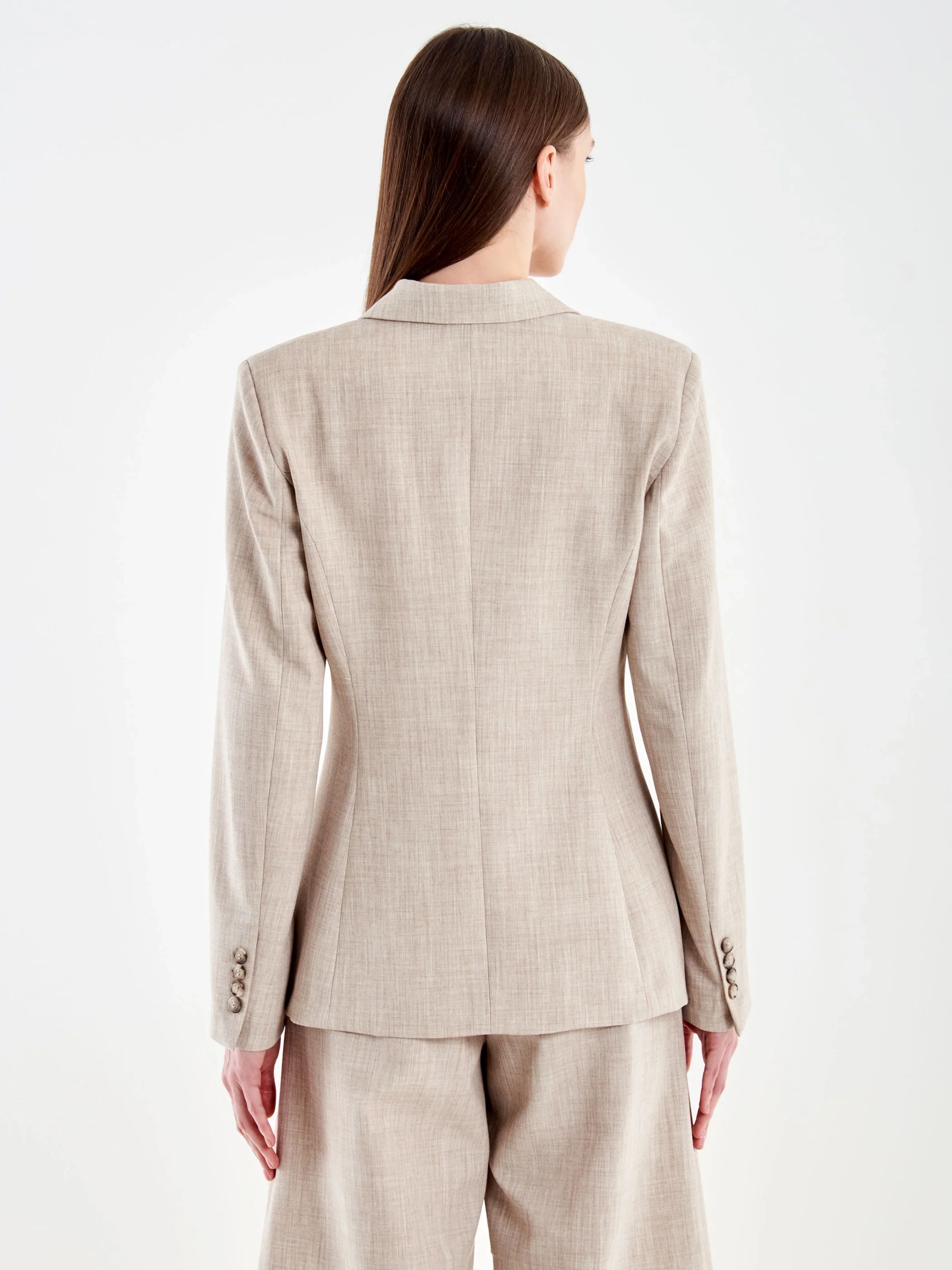 Blazer sfiancato doppiopetto Vicolo beige - Image 2