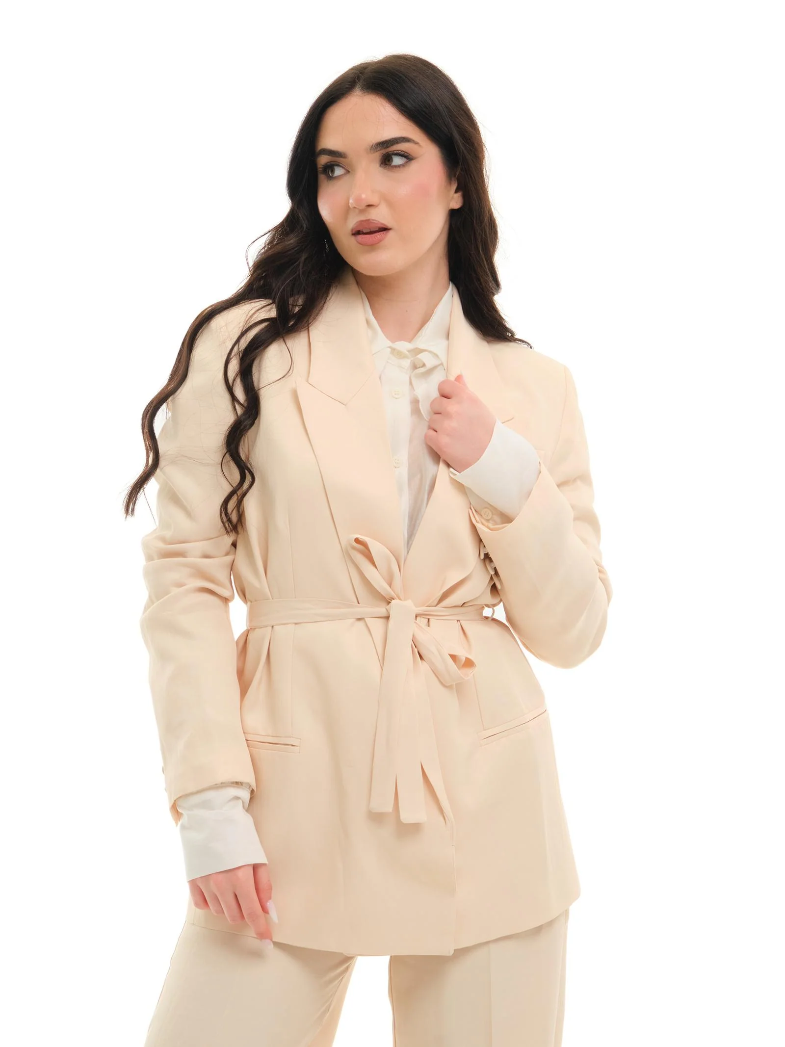 Blazer Vicolo beige con cintura