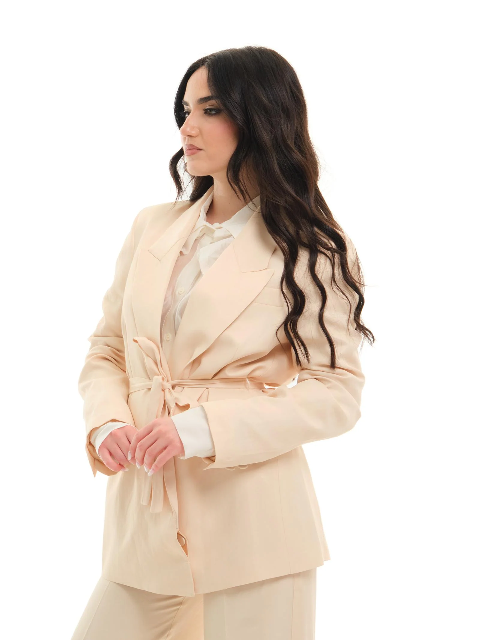 Blazer Vicolo beige con cintura - Image 2