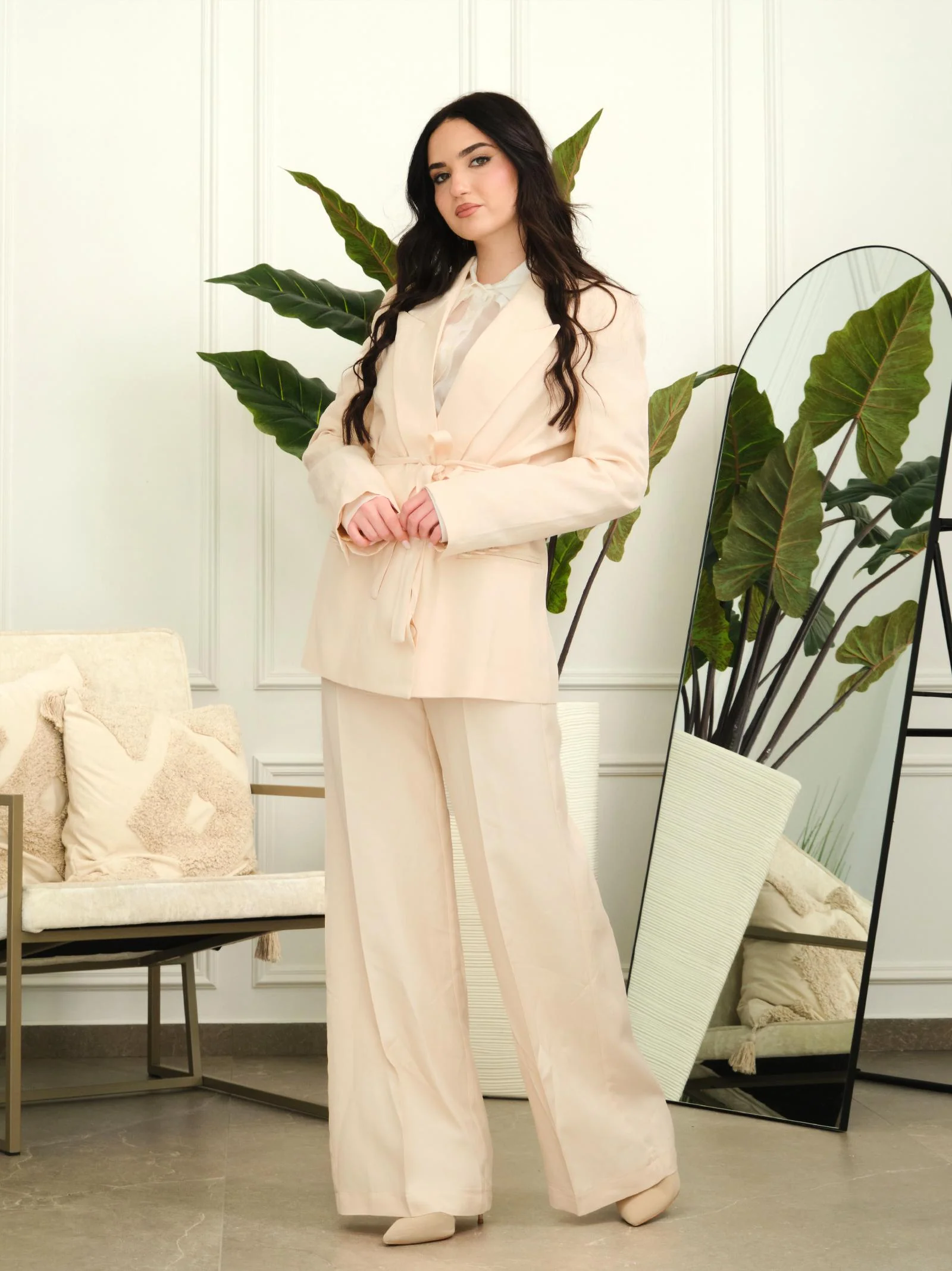 Blazer Vicolo beige con cintura - Image 4