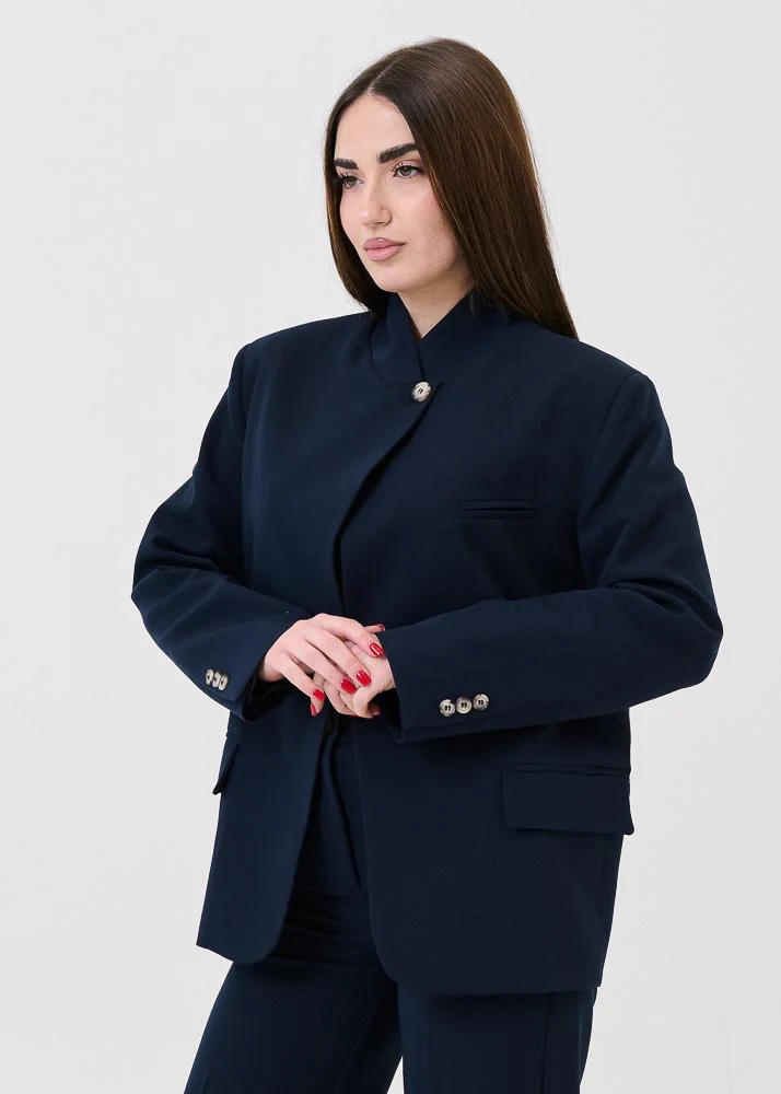 Blazer Vicolo blu navy collo alto - Image 2