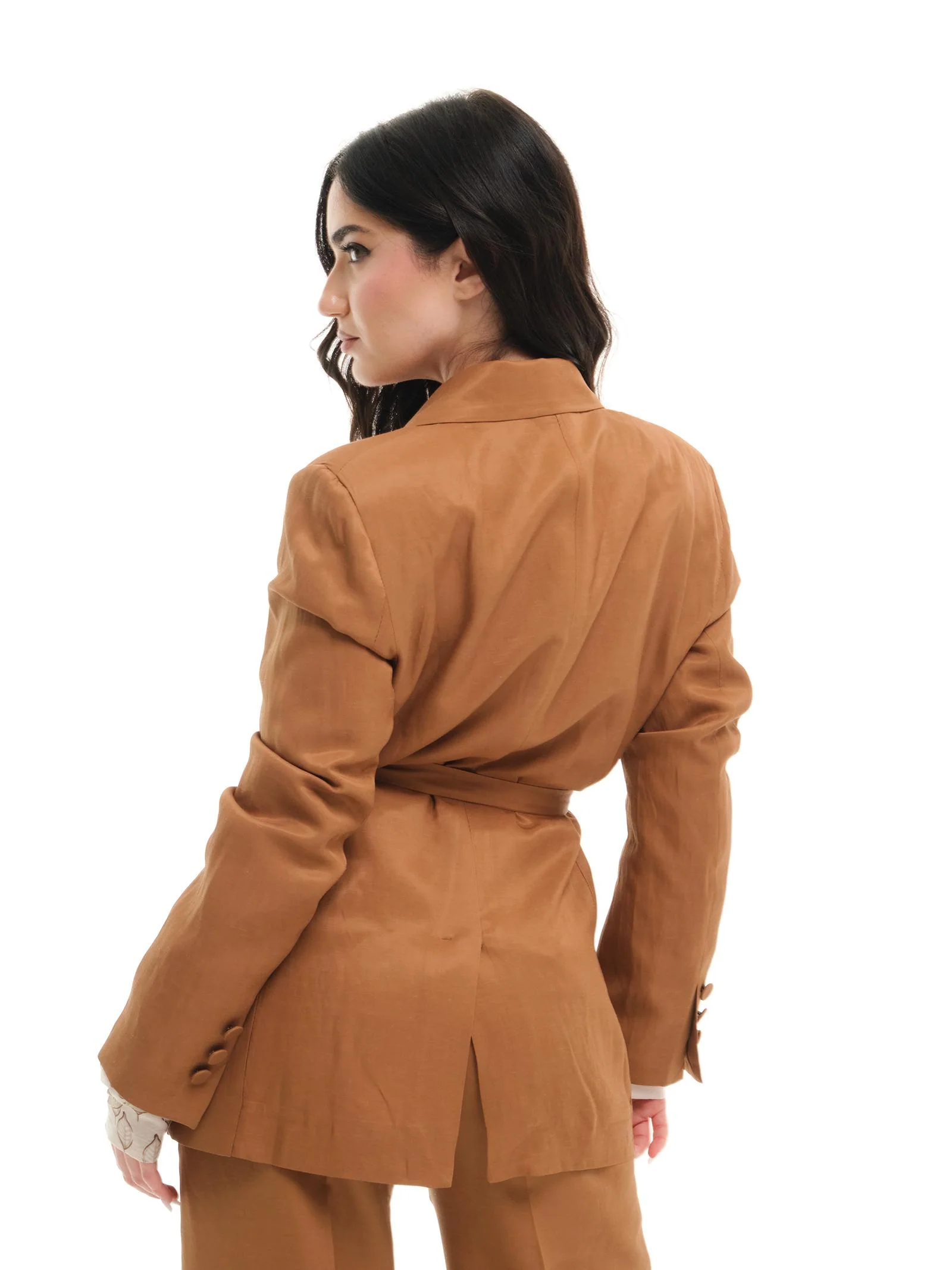 Blazer Vicolo marrone con cintura - Image 3