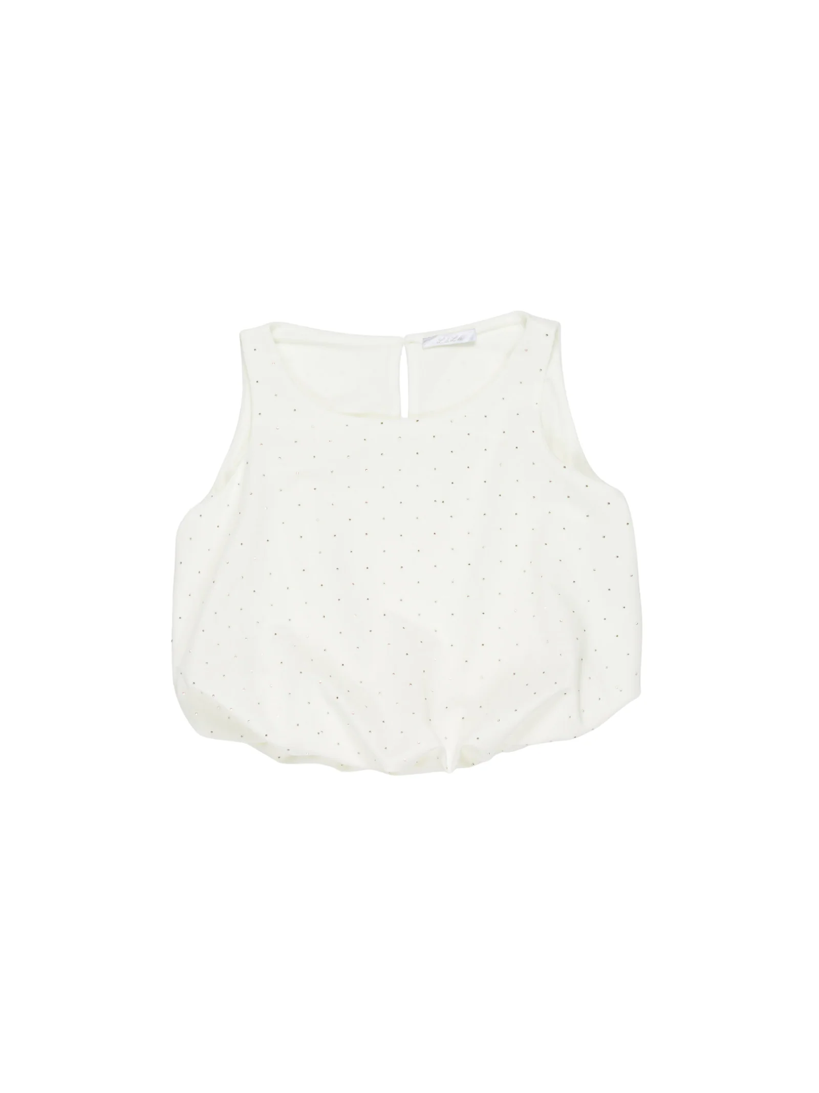 Blusa smanicata Lulù By Miss Grant bianco latte con strass