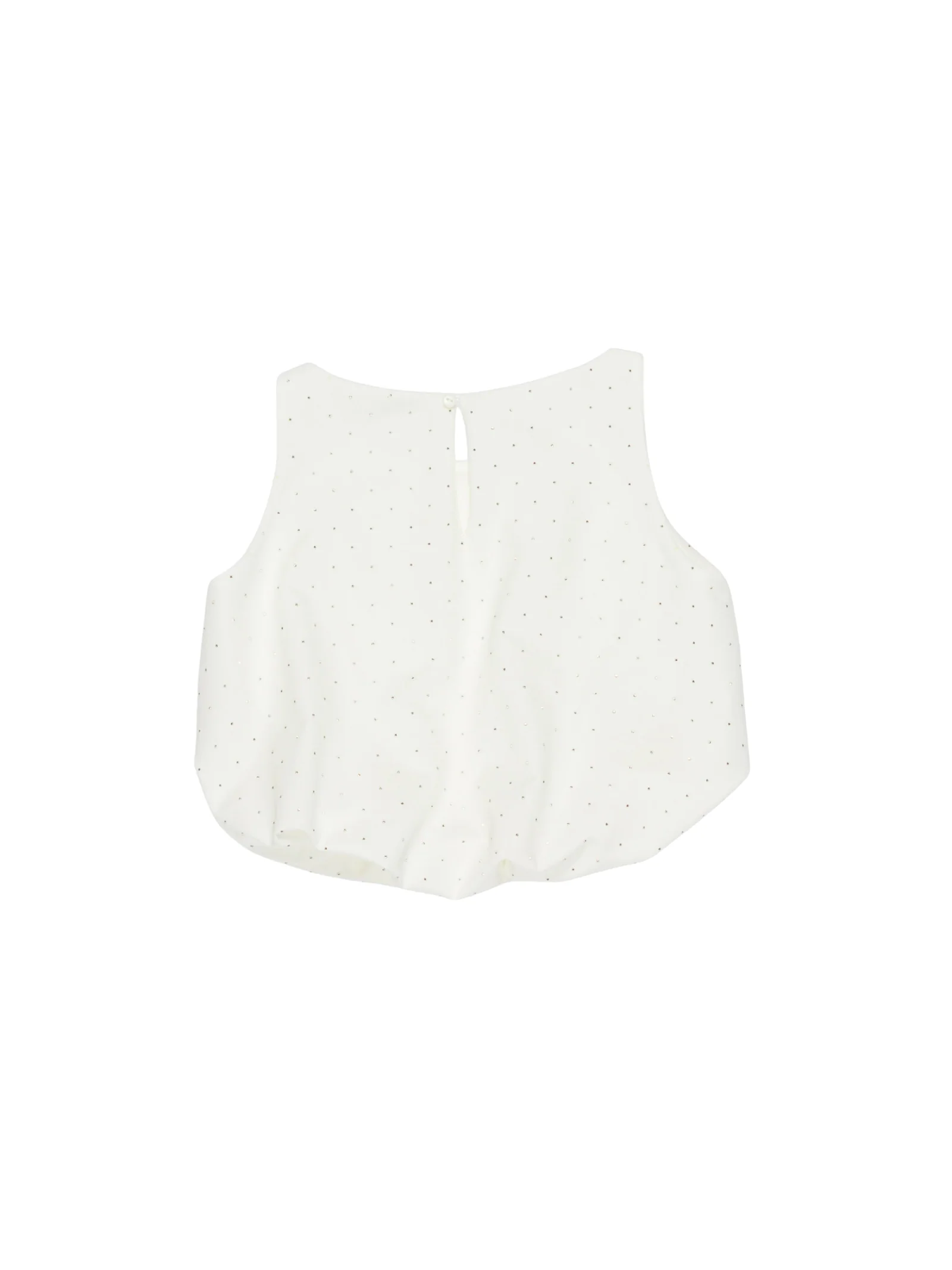 Blusa smanicata Lulù By Miss Grant bianco latte con strass - Image 2