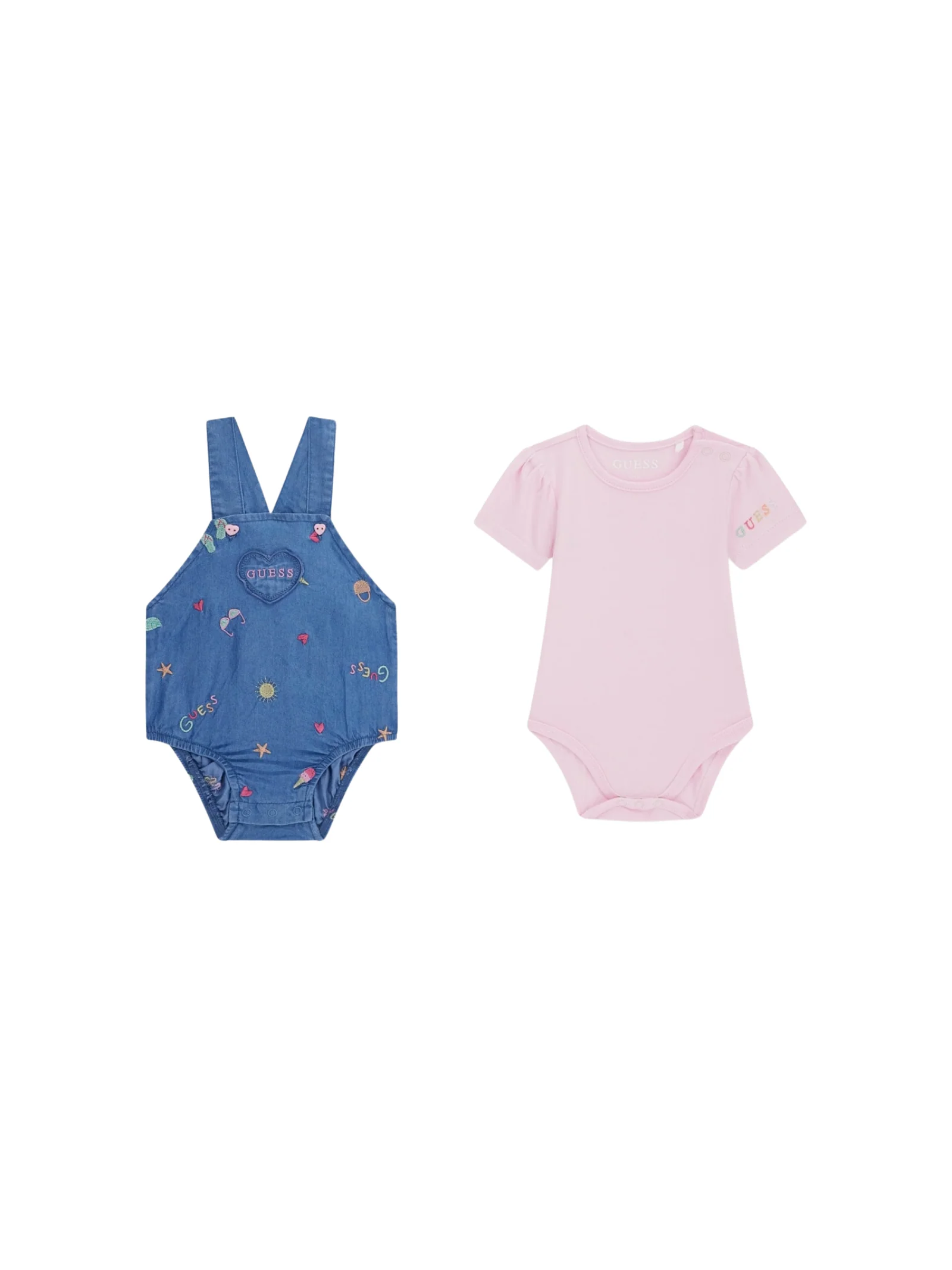 Body e salopette Guess denim blu e rosa - Image 2