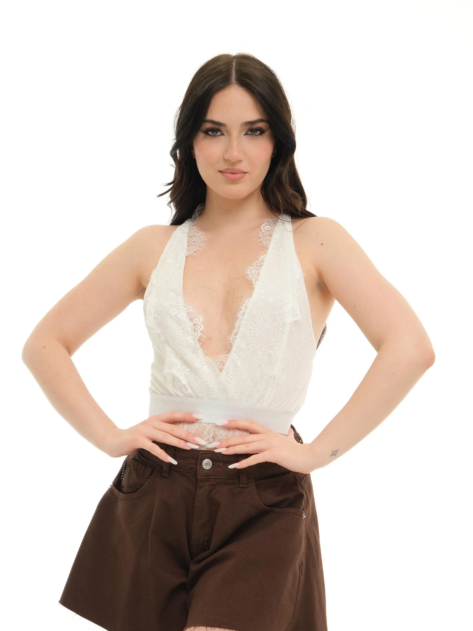 Body Haveone in pizzo bianco