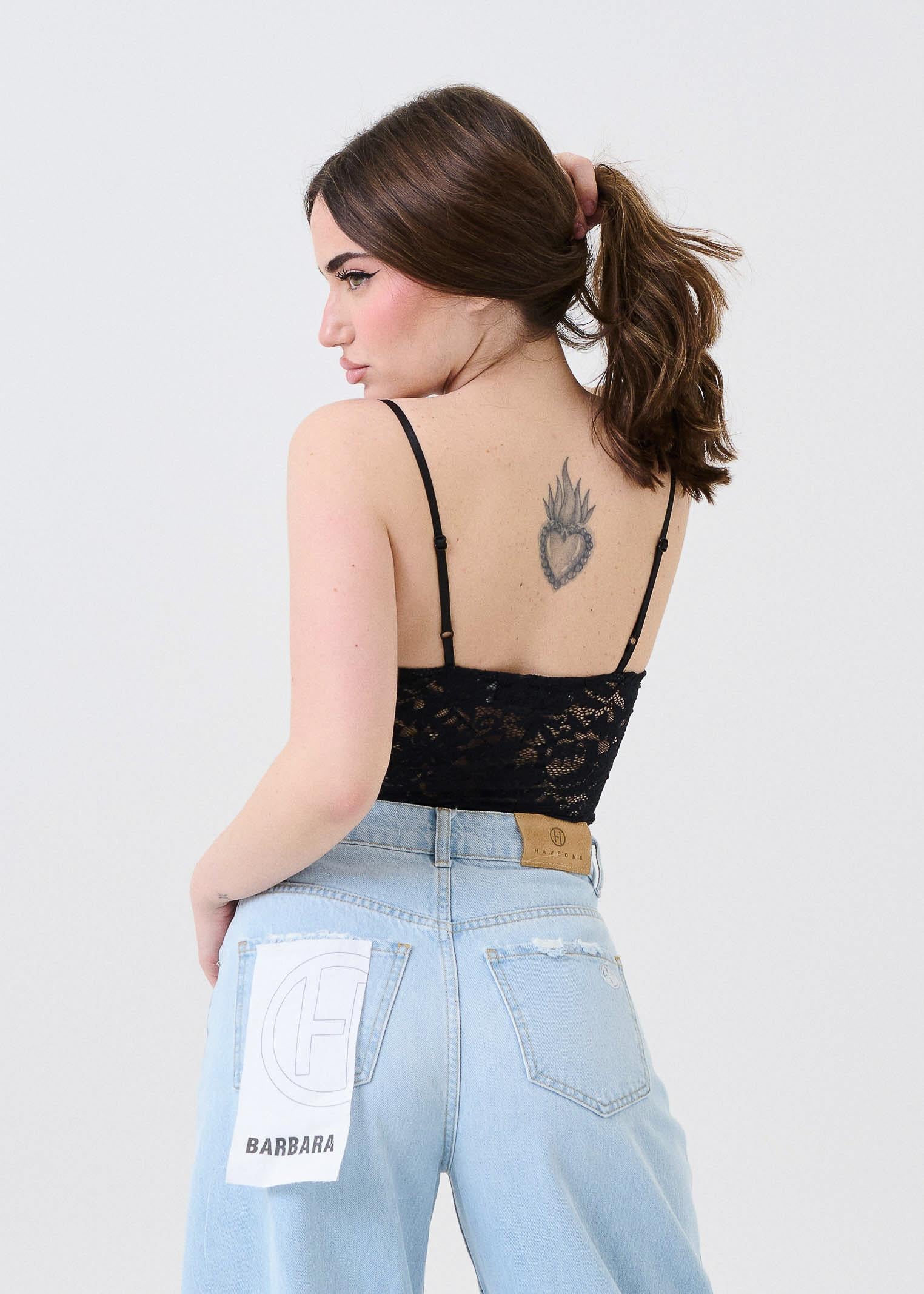 Body in pizzo Haveone nero - Image 3