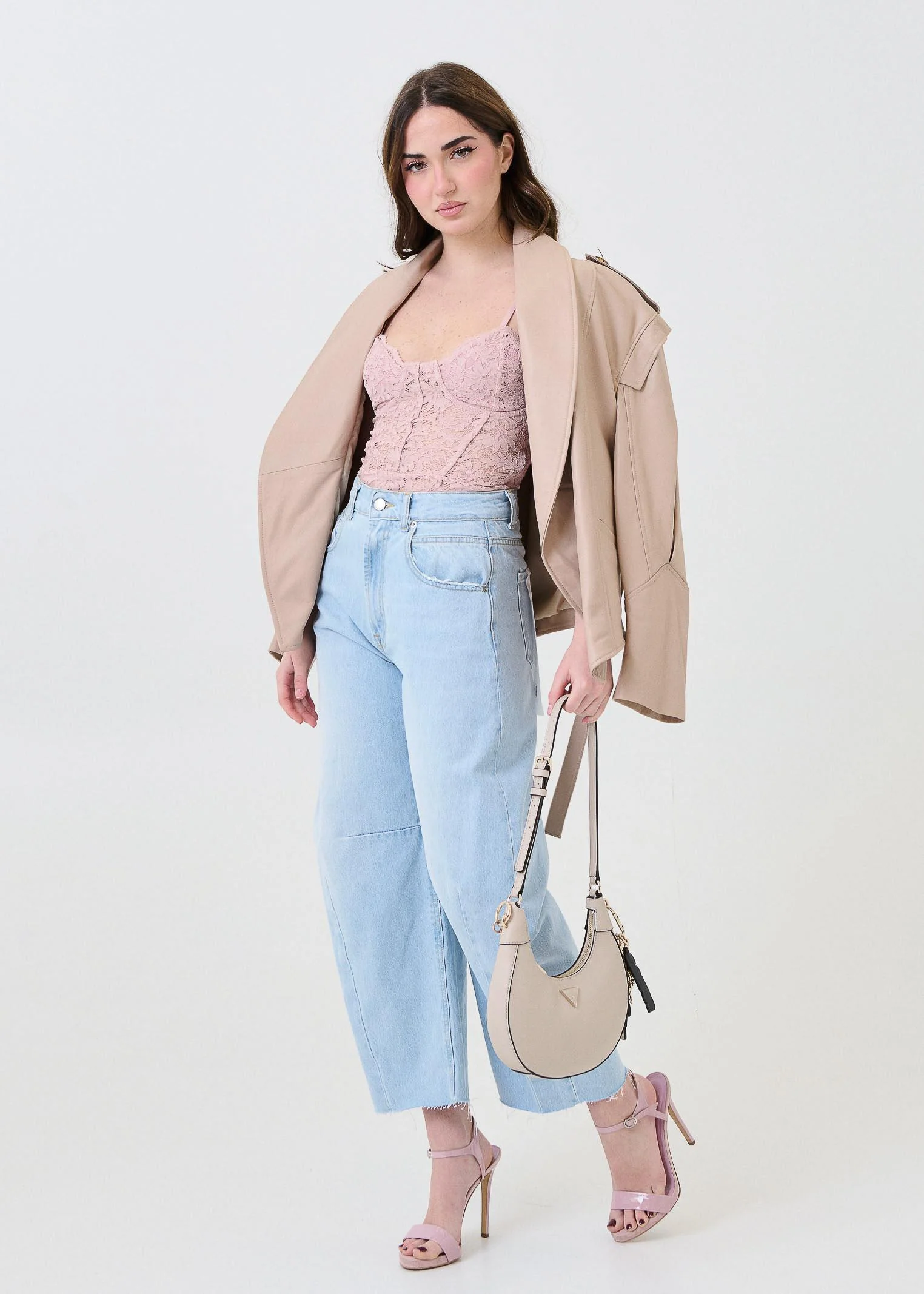 Body in pizzo Haveone rosa cipria - Image 5