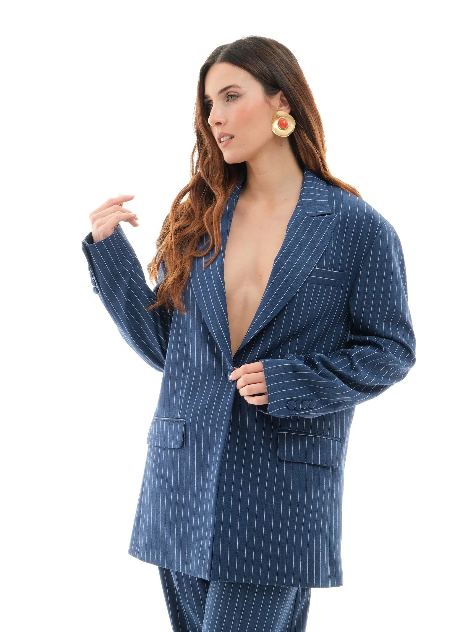Blazer Bohemian Vì blu a righe - Image 2