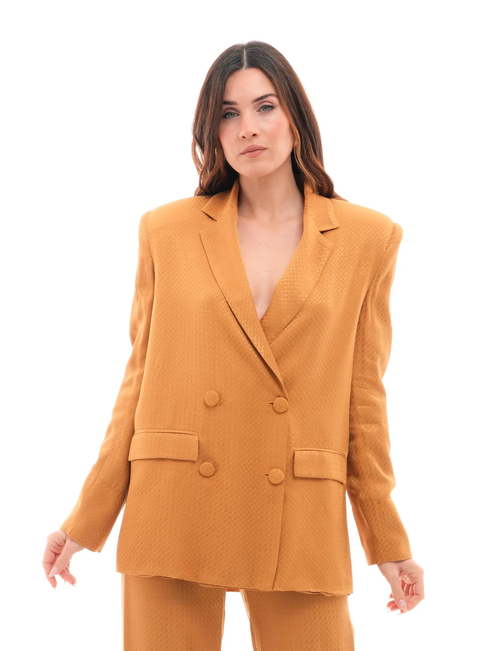 Blazer "jacquard" Bohemian Vì senape - Image 2