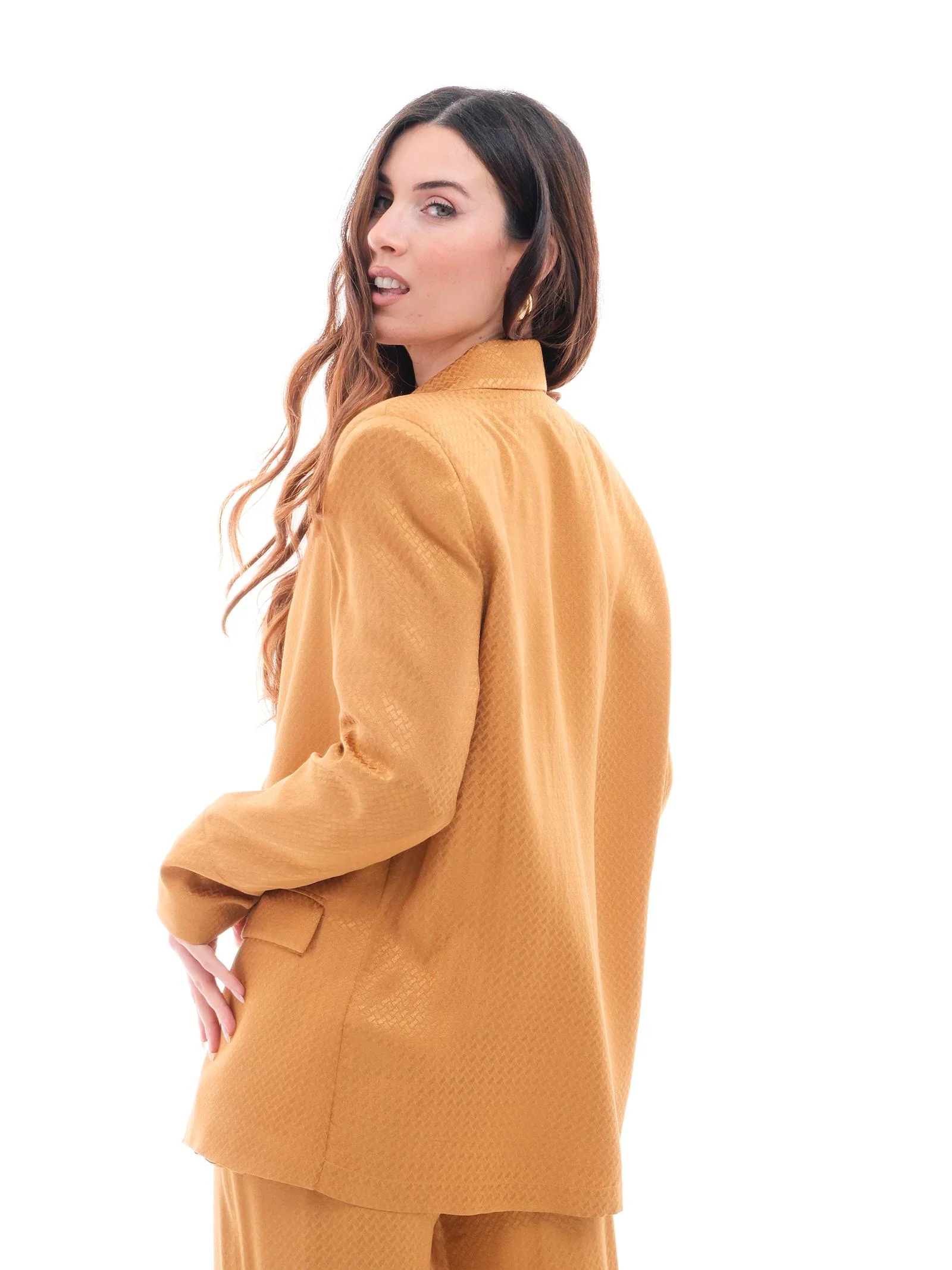 Blazer "jacquard" Bohemian Vì senape - Image 3