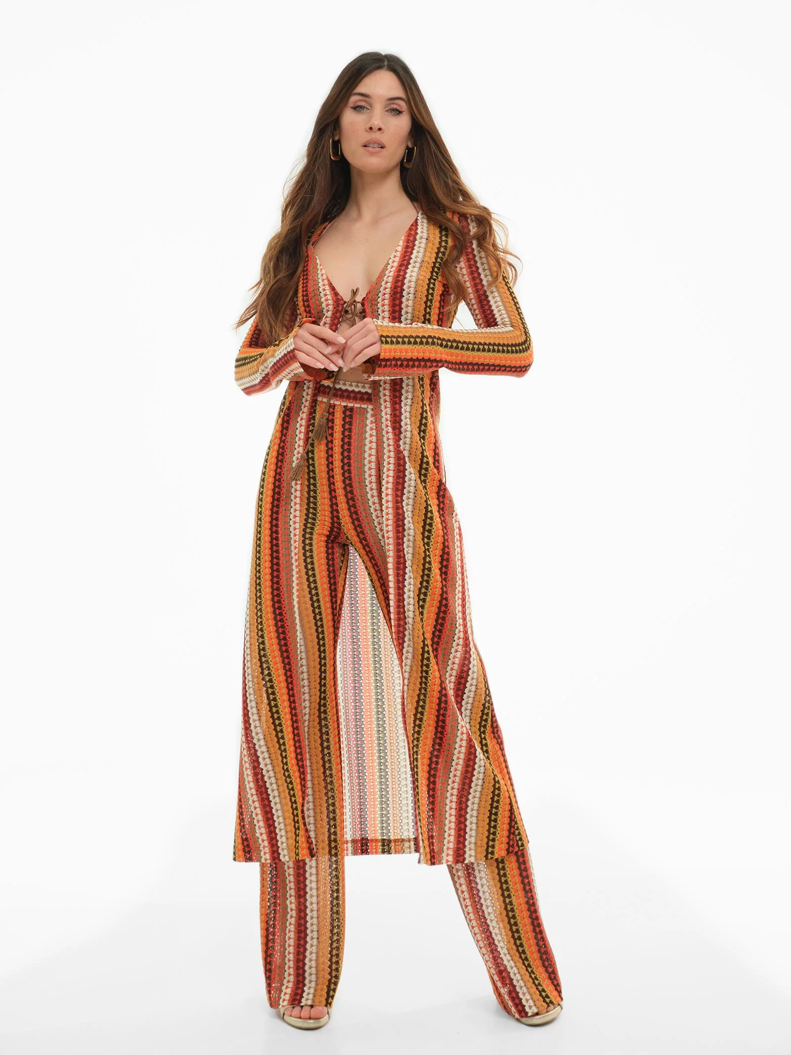 Cardigan Bohemian Vì multicolor traforato