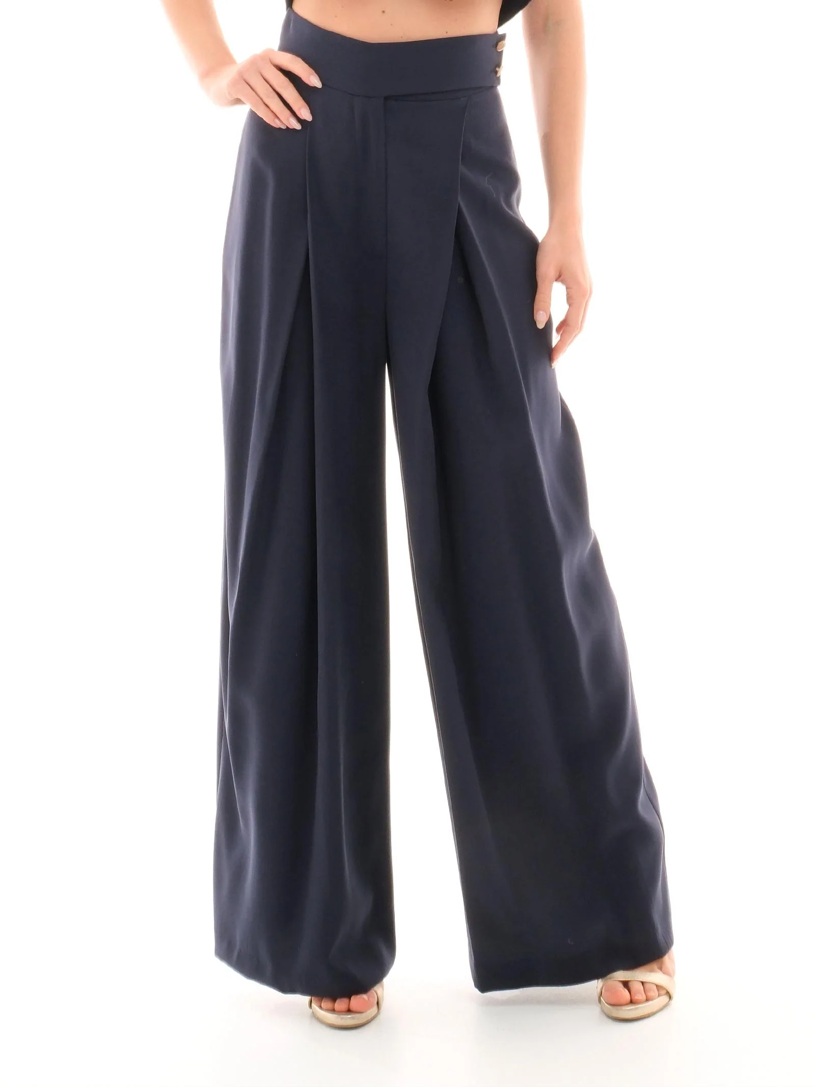 Pantalone a palazzo Bohemian Vì blu navy - Image 2