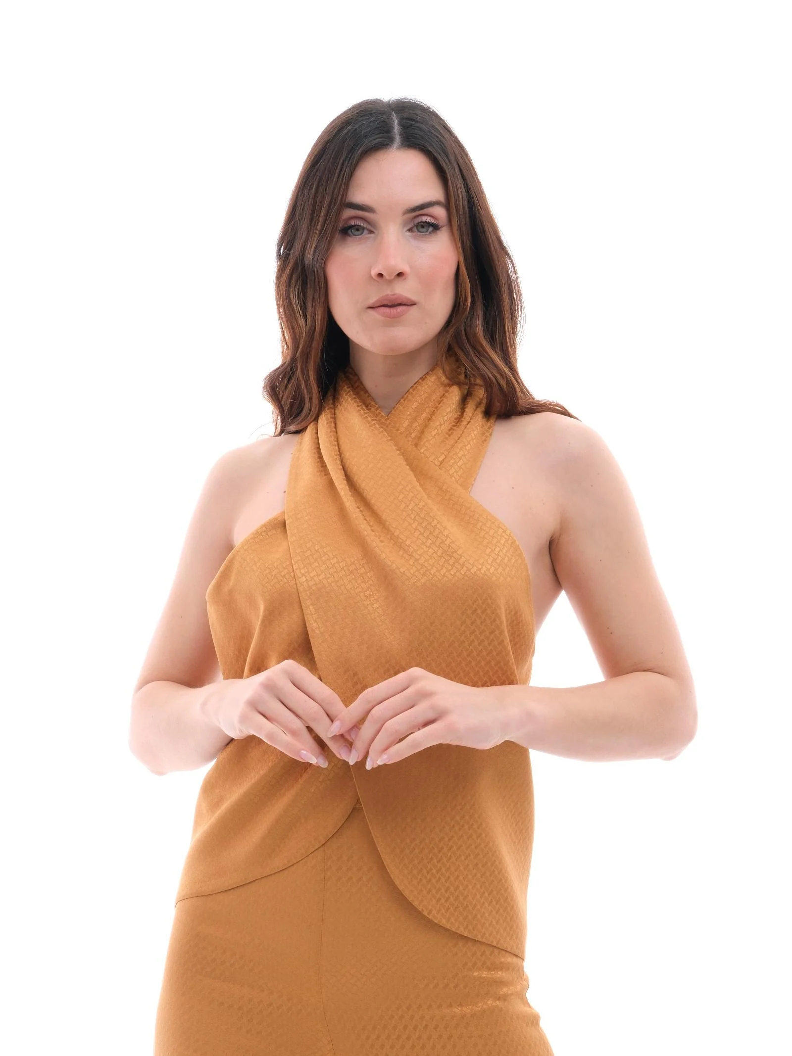 Top "jacquard" Bohemian Vì senape - Image 2