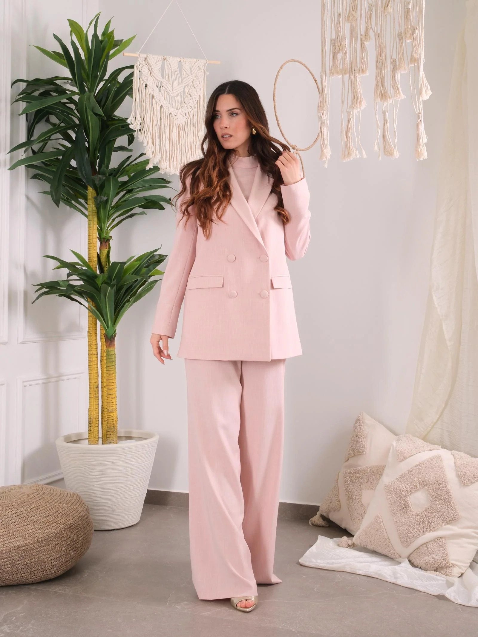 Top "salonicco" Bohemian Vì rosa pastello - Image 4