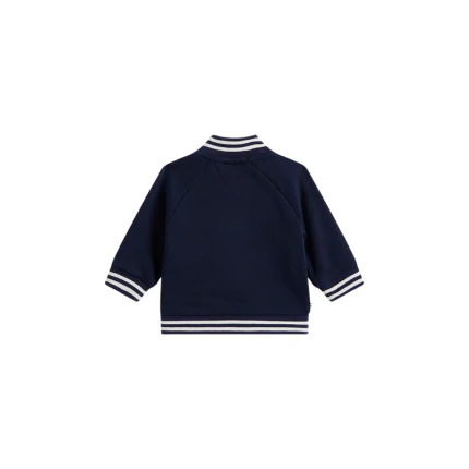 Bomber Tommy Hilfiger blu con inserti a righe a costine - Image 2