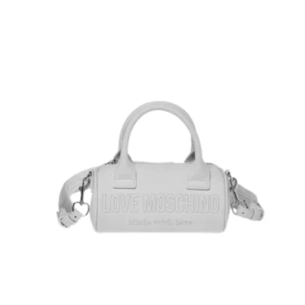 Borsa a bauletto Love Moschino grigio con logo tono su tono