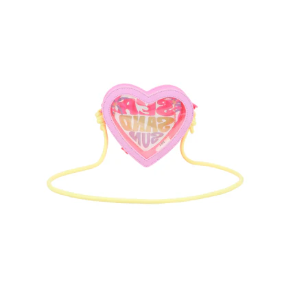 Borsa a cuore Billie Blush viola con stampa "Sea Sand Sun" - Image 2
