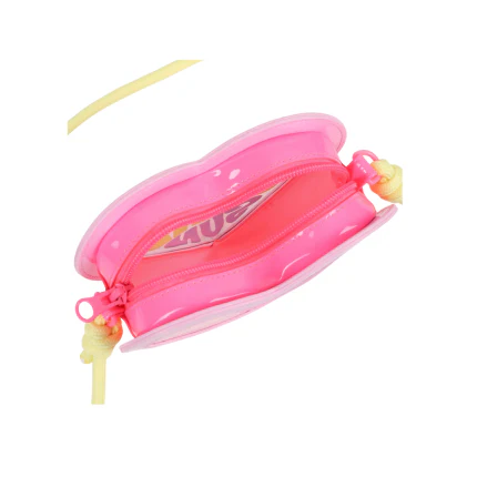 Borsa a cuore Billie Blush viola con stampa "Sea Sand Sun" - Image 3