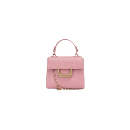 Borsa a mano Abel & Lula rosa con catena dorata - Image 2