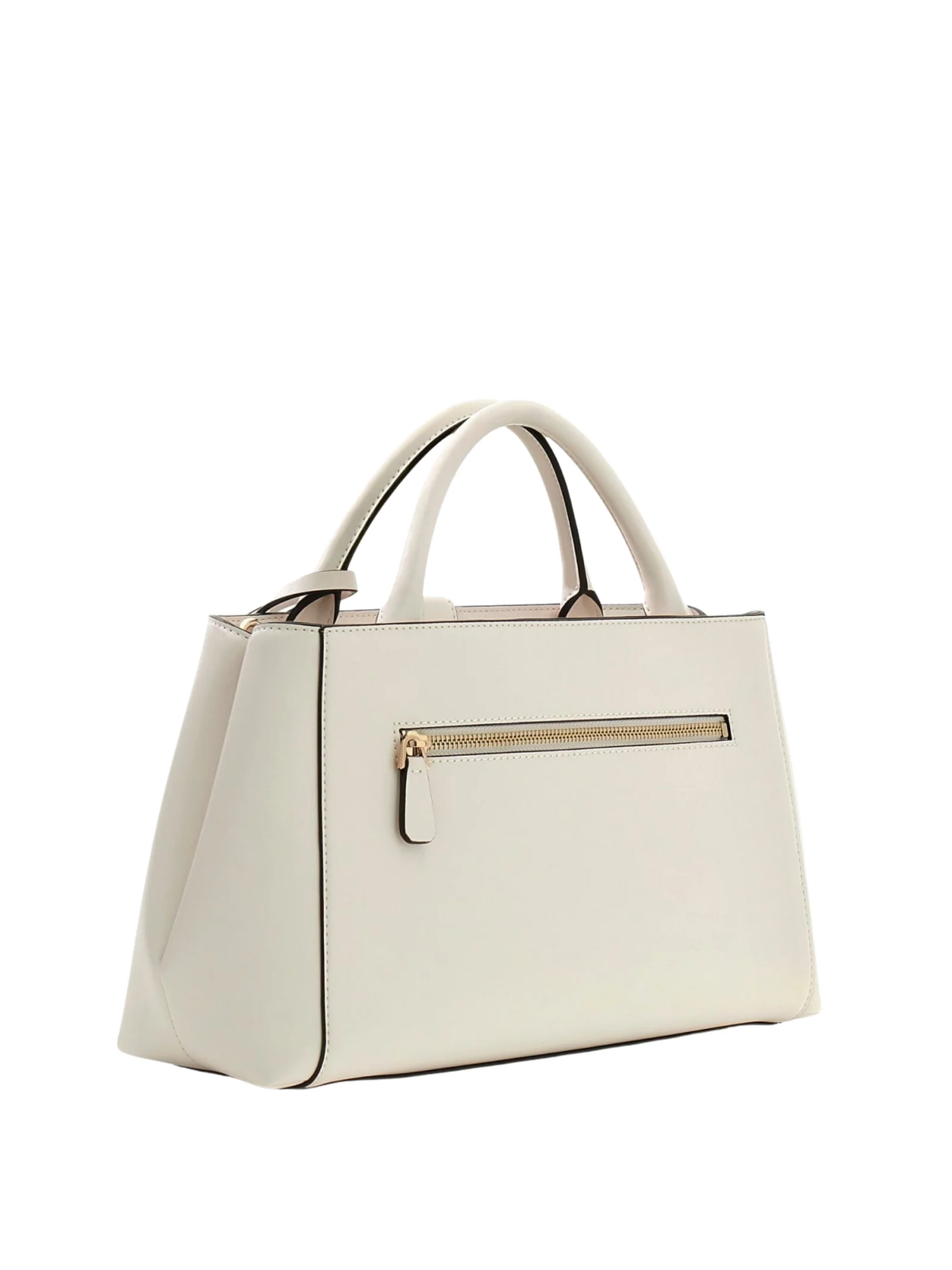 Borsa a mano Guess bianca con logo G frontale e lucchetto - Image 2