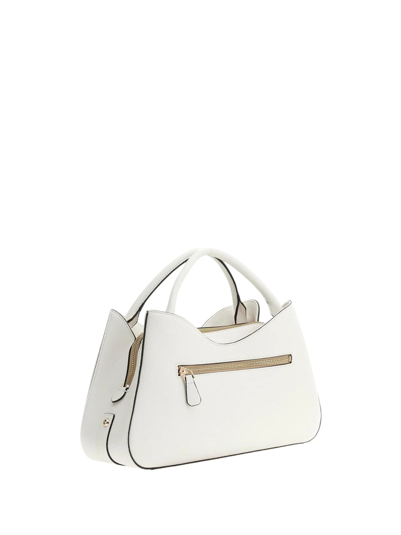 Borsa a mano Guess bianca con patta e zip laterali - Image 2