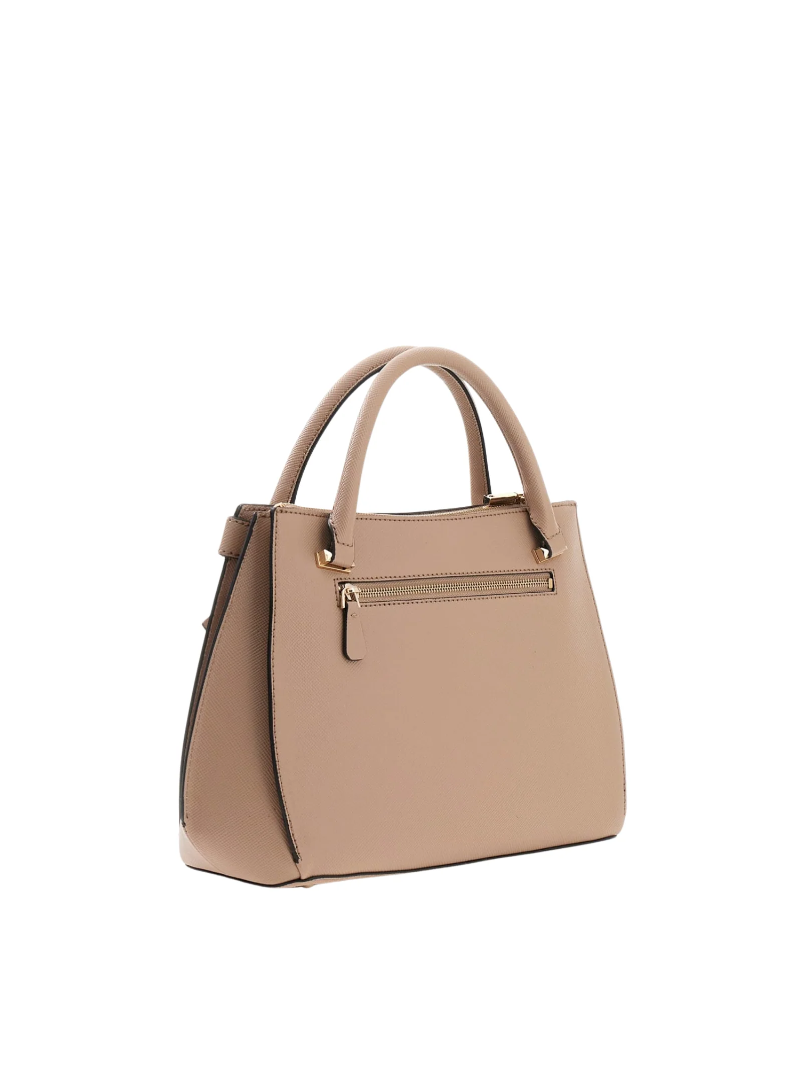 Borsa a mano Guess marrone con logo triangolare e charm - Image 2