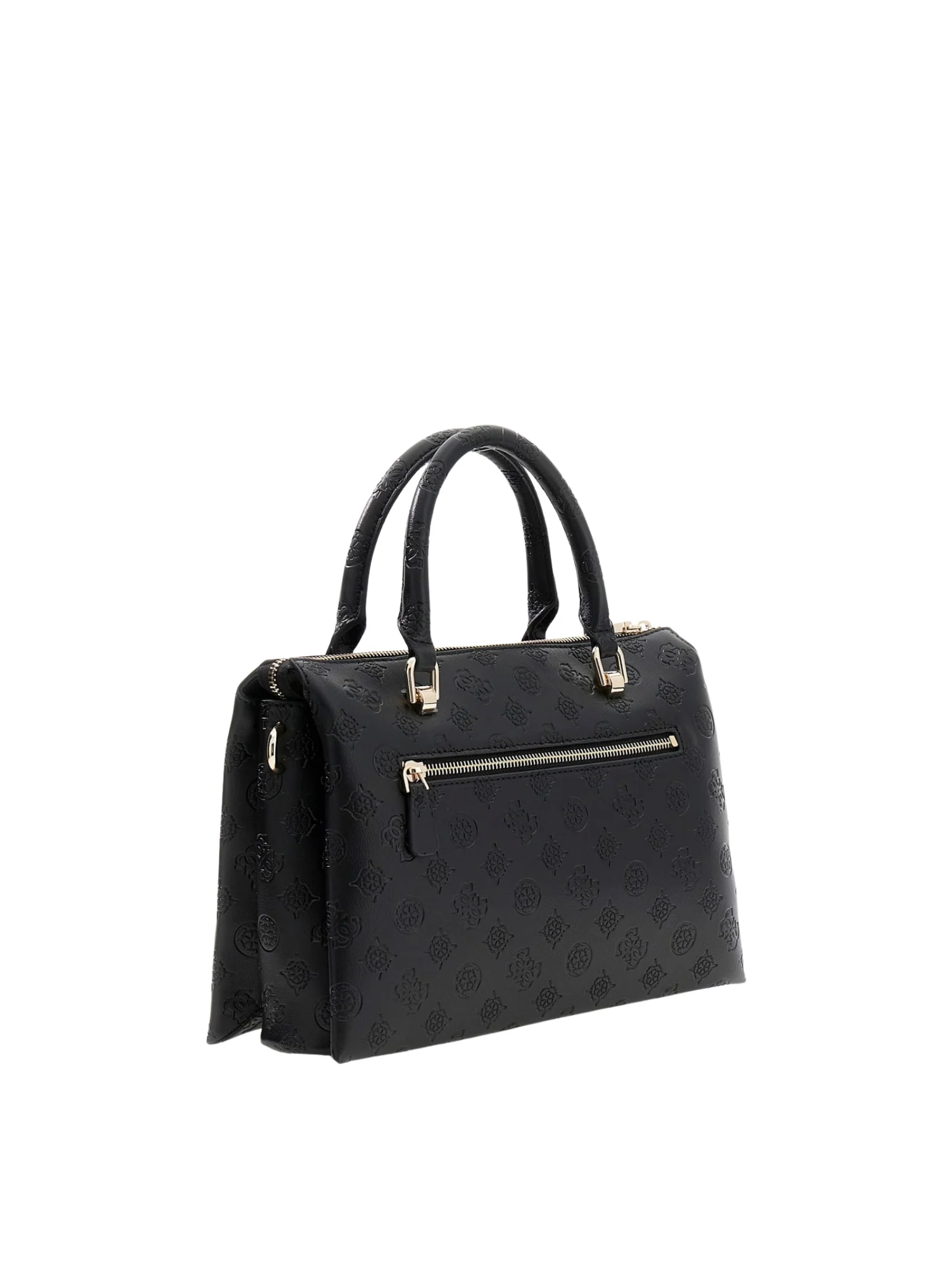 Borsa a mano Guess nera con logo all over impresso e charm pendenti - Image 2