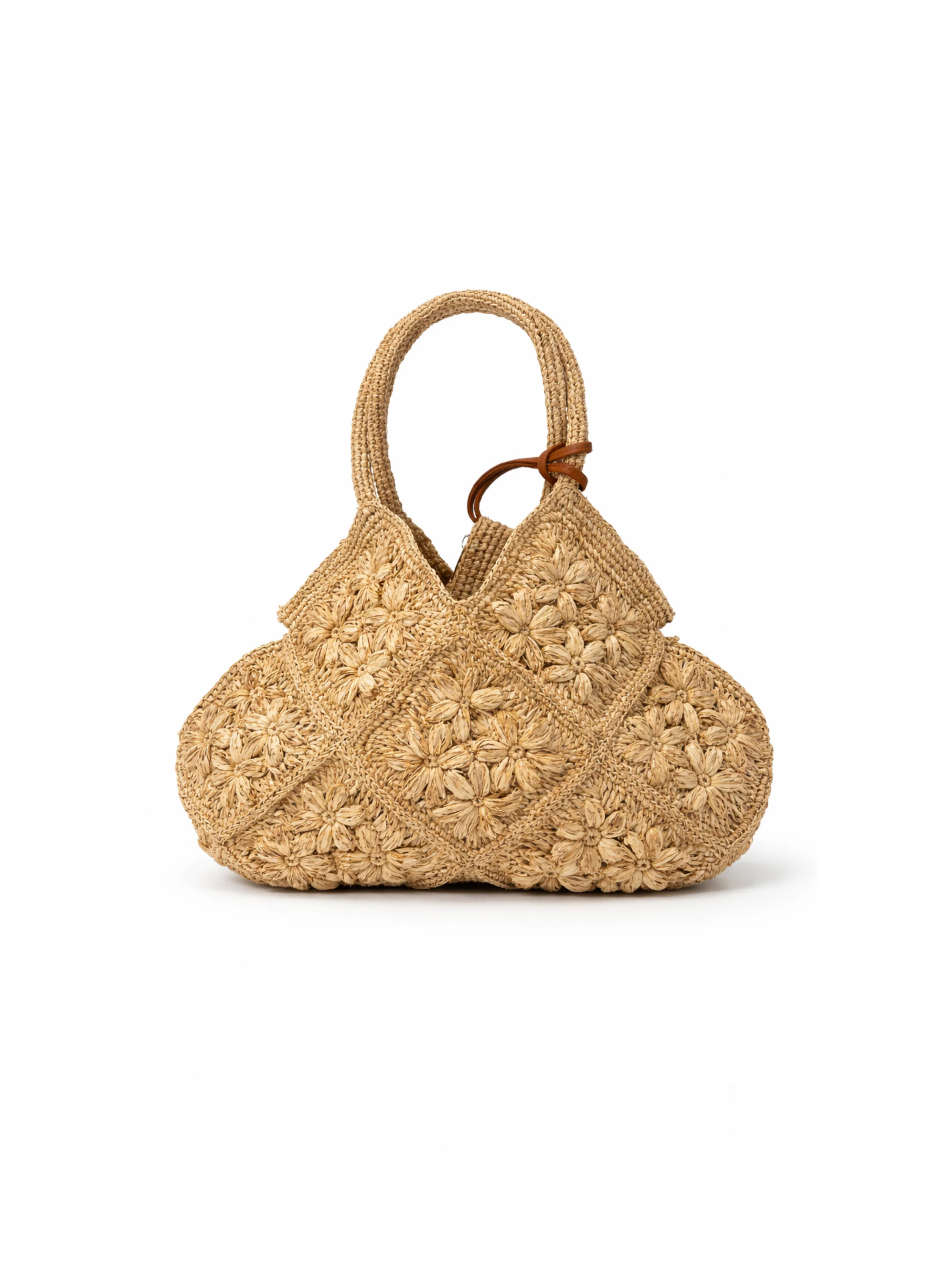 Borsa a mano in paglia Pho Firenze beige con pochette - Image 3