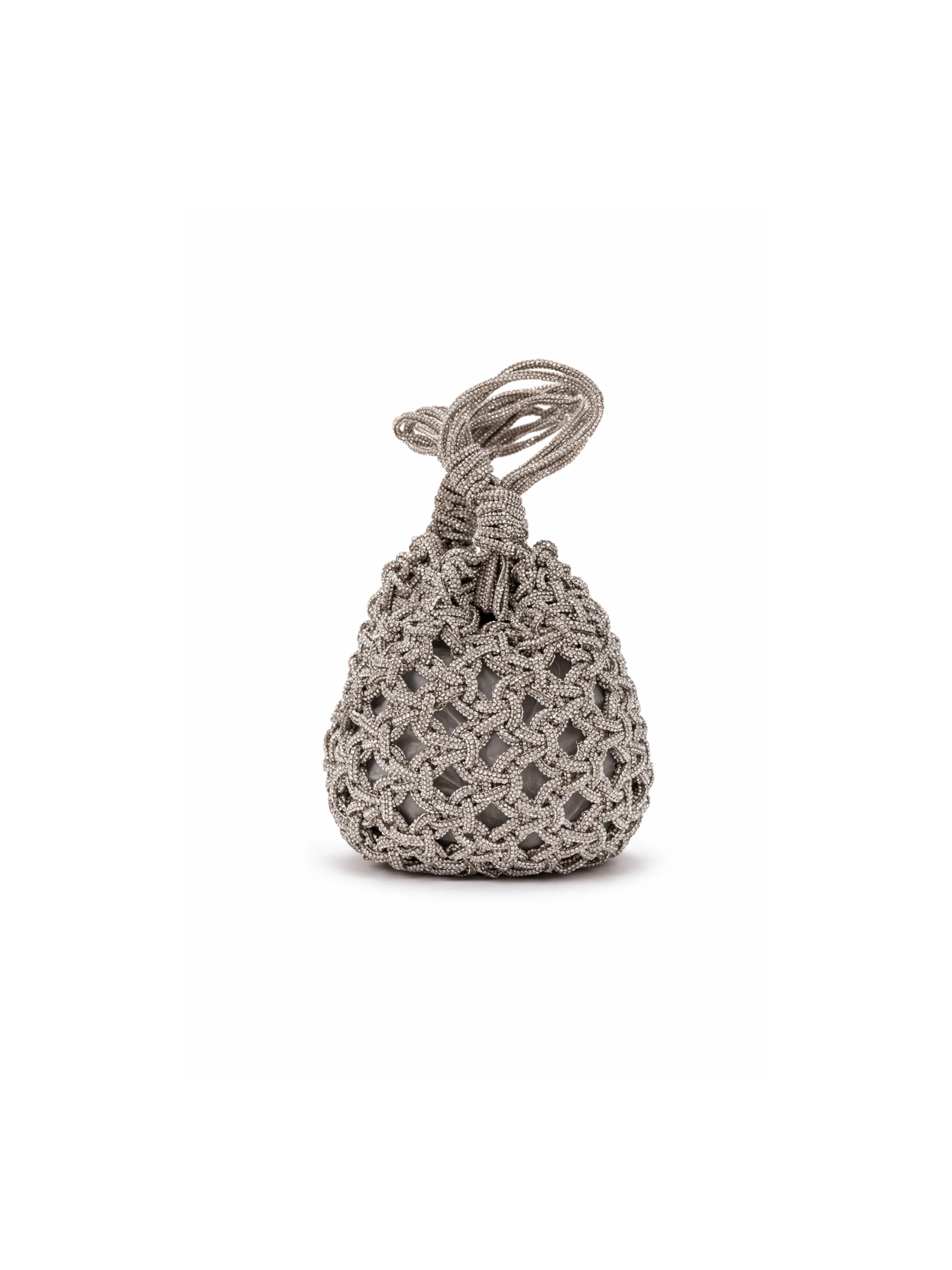 Borsa a mano intrecciata Pho Firenze argentata in lurex - Image 3