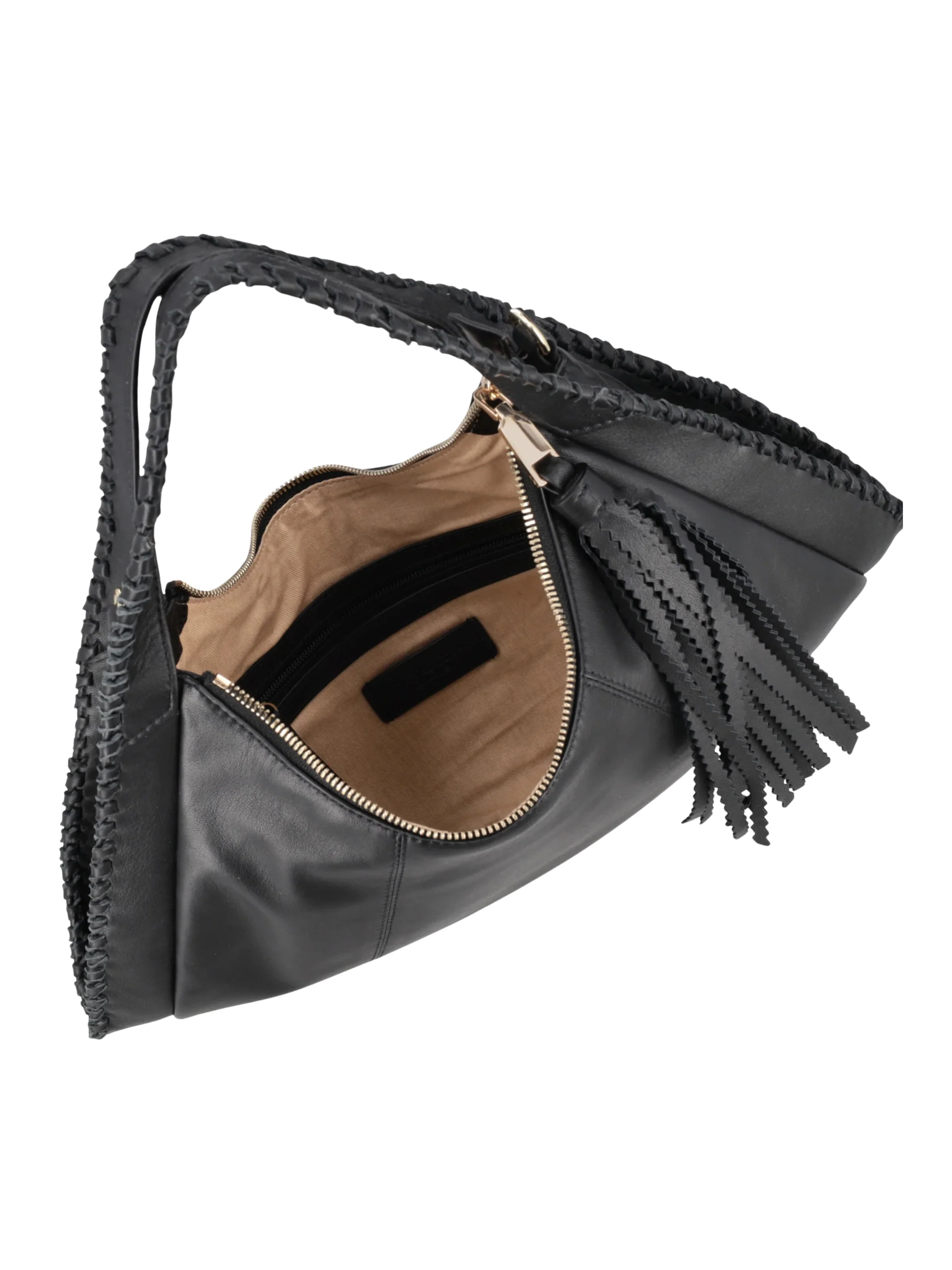 Borsa a spalla "Africa" Tosca Blu nera in pelle - Image 3