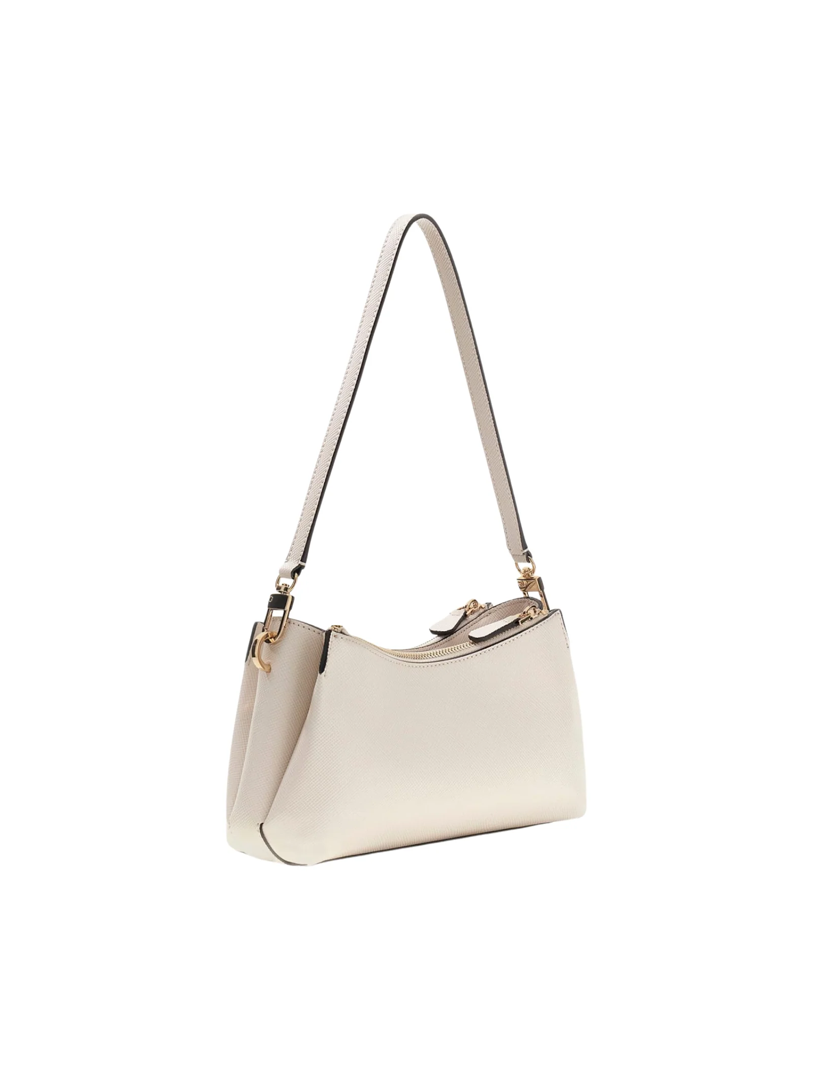 Borsa a spalla Guess bianca con logo triangolare - Image 2