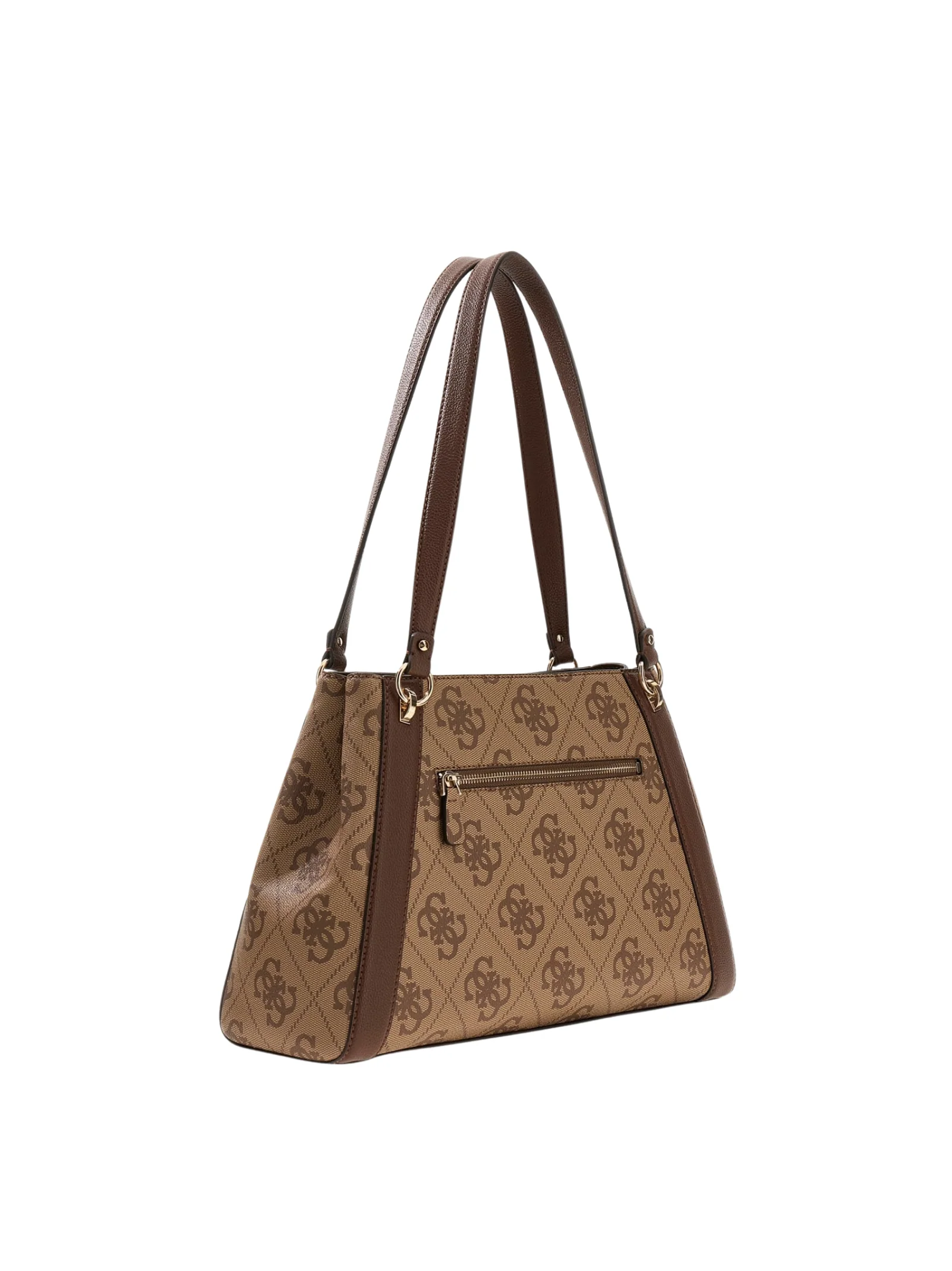 Borsa a spalla Guess marrone con stampa 4G all over - Image 2