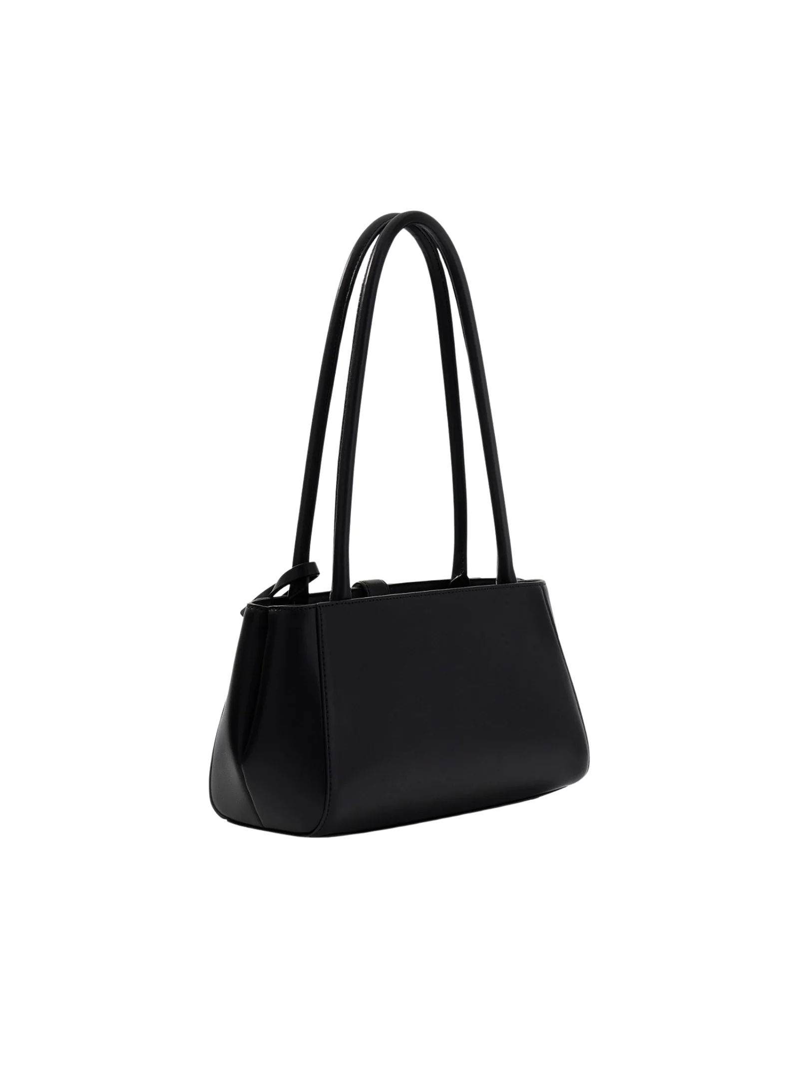 Borsa a spalla Guess nera con logo "G" in metallo dorato - Image 2