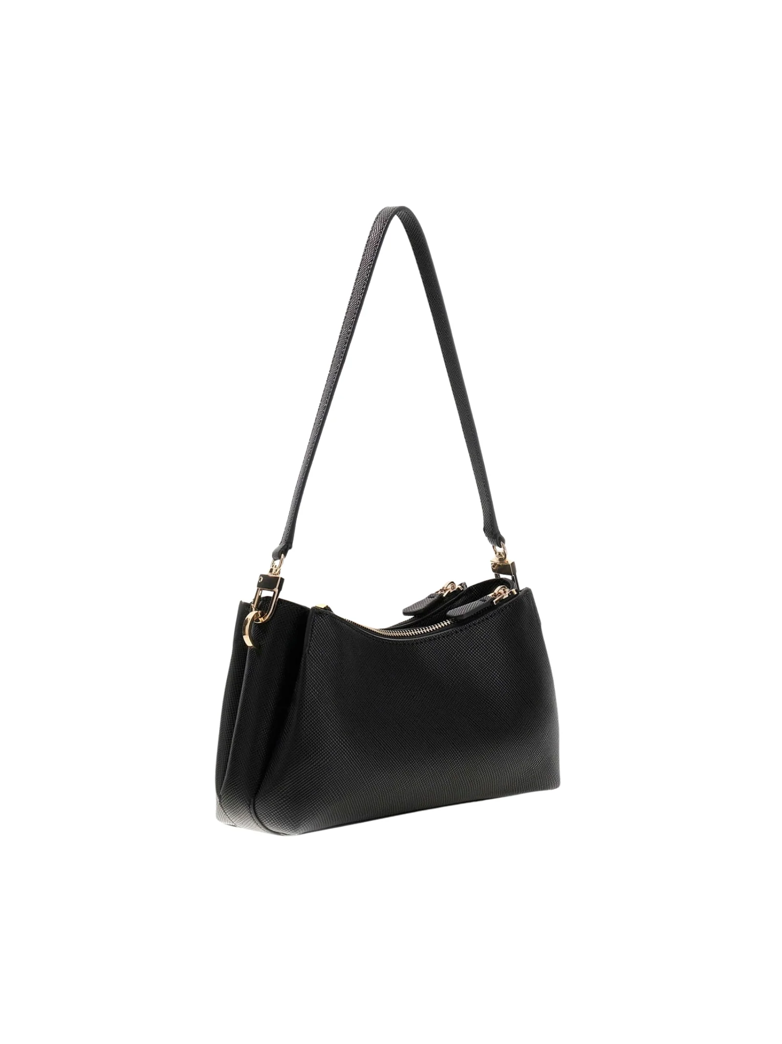 Borsa a spalla Guess nera con logo triangolare - Image 2