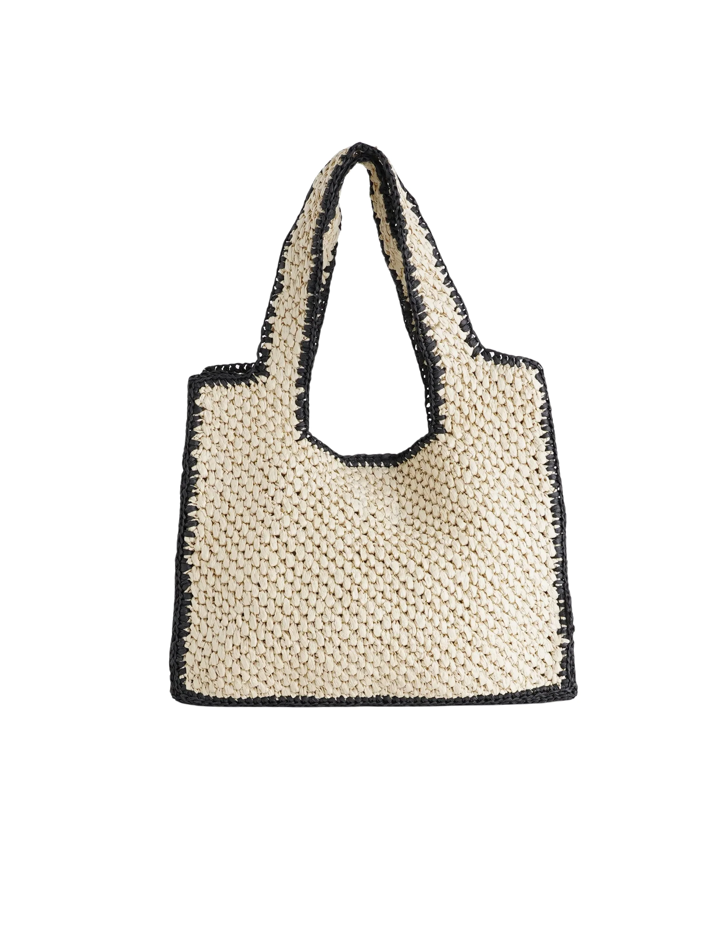 Borsa a spalla "Paul" Marc Ellis beige con inserti neri - Image 3