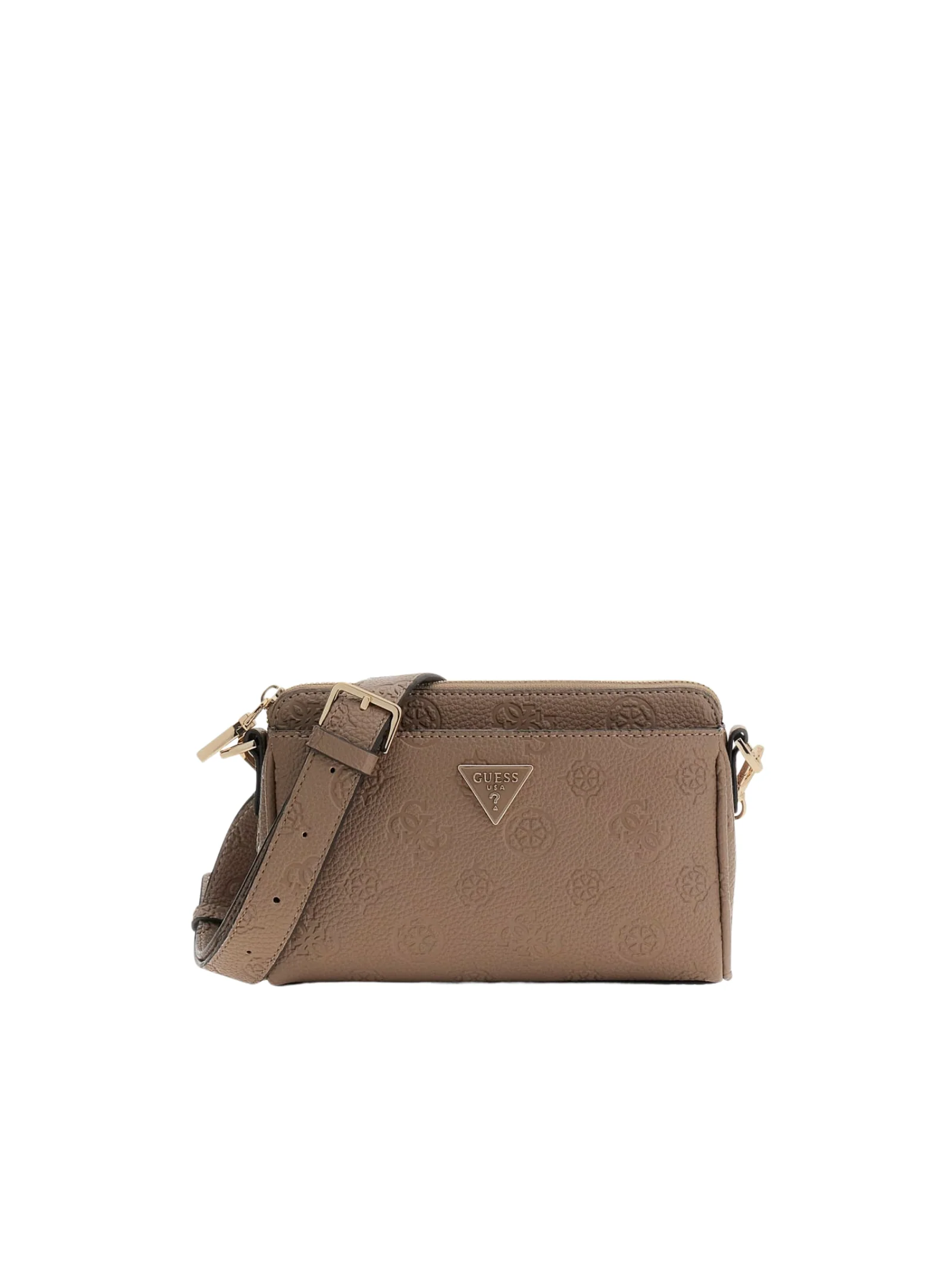 Borsa a tracolla Guess marrone con logo 4G impresso all over