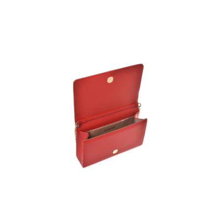 Borsa a tracolla Love Moschino rossa con cuore e logo dorato in rilievo - Image 3