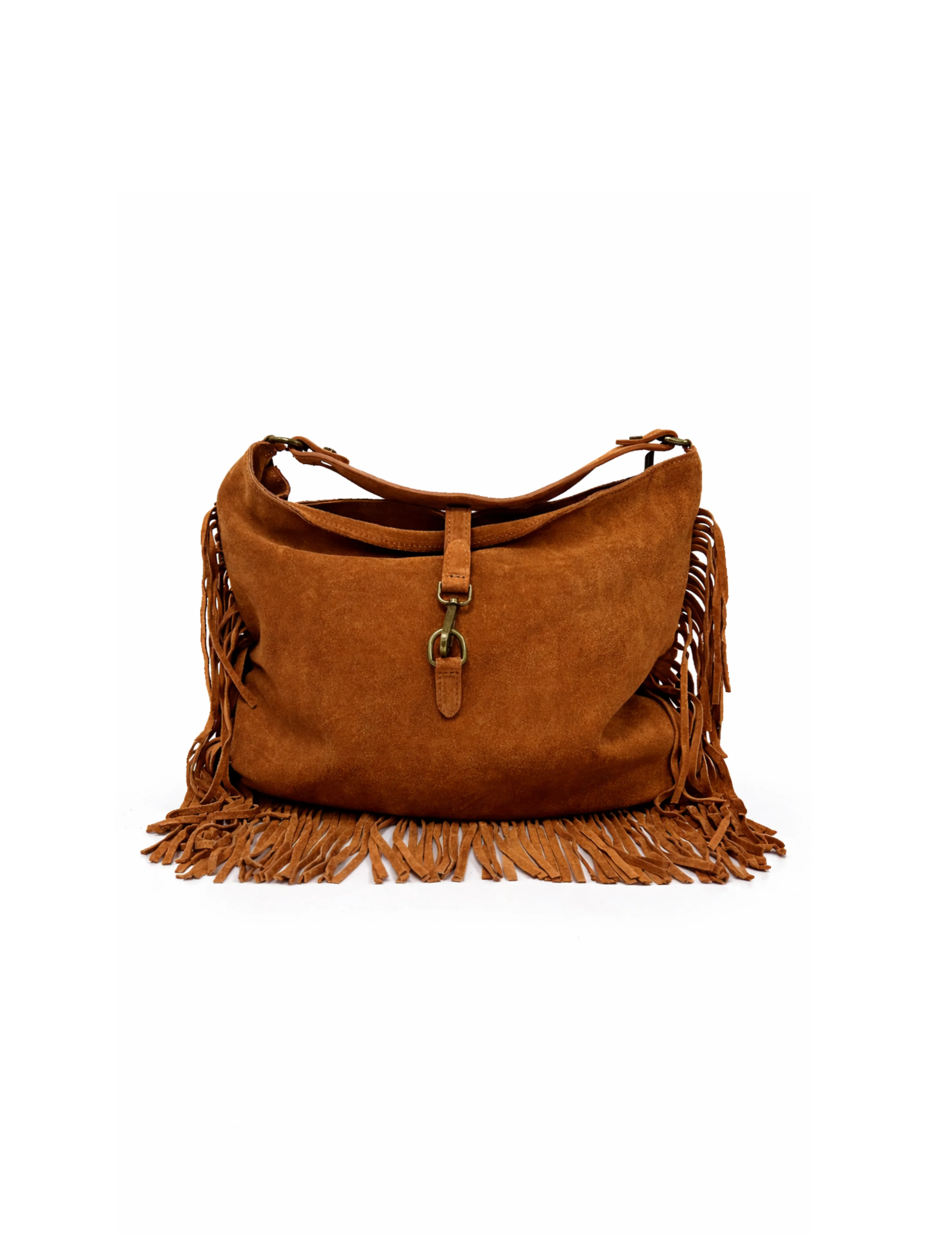 Borsa Armoire cuoio in suede con frange
