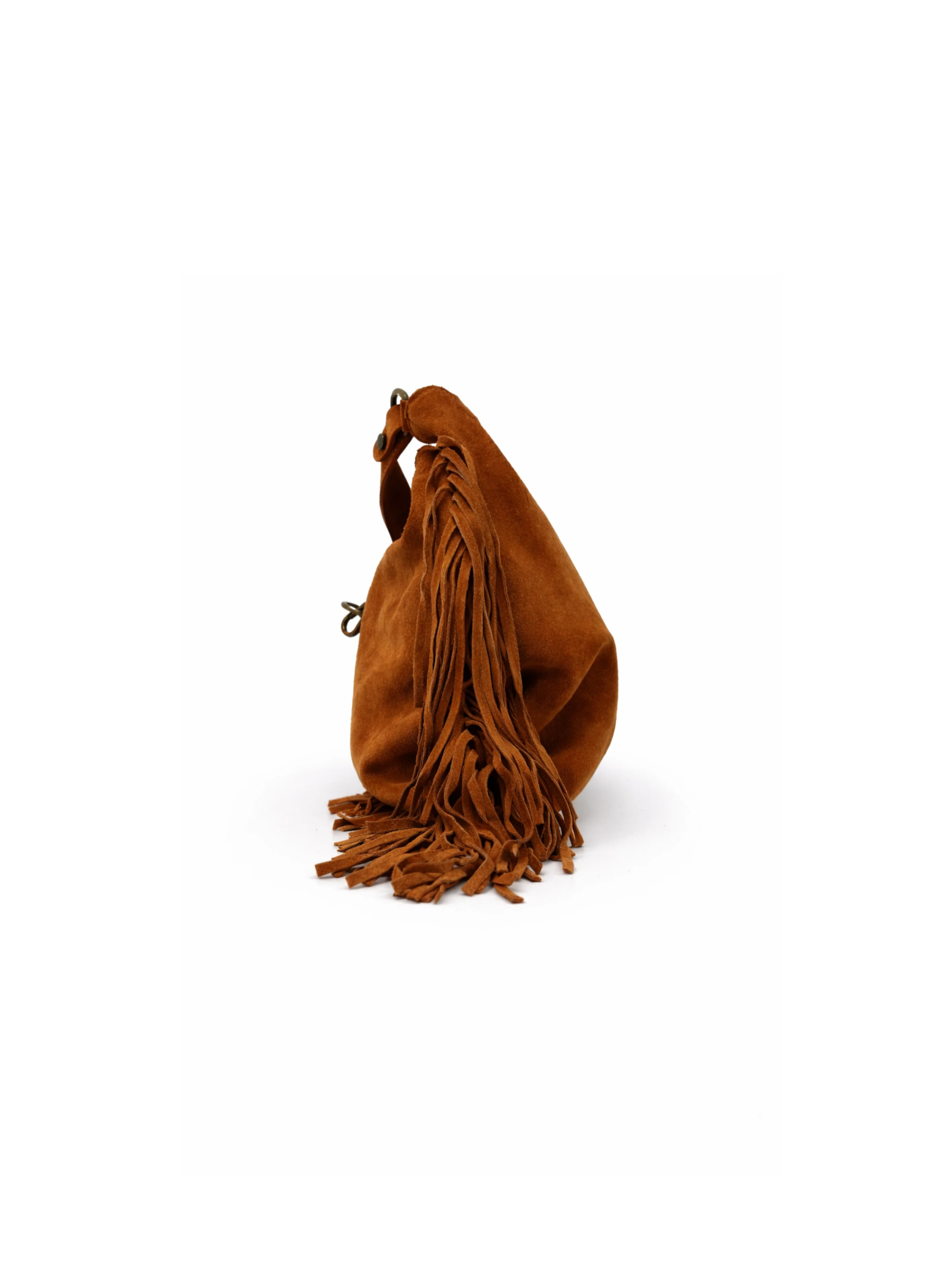 Borsa Armoire cuoio in suede con frange - Image 2