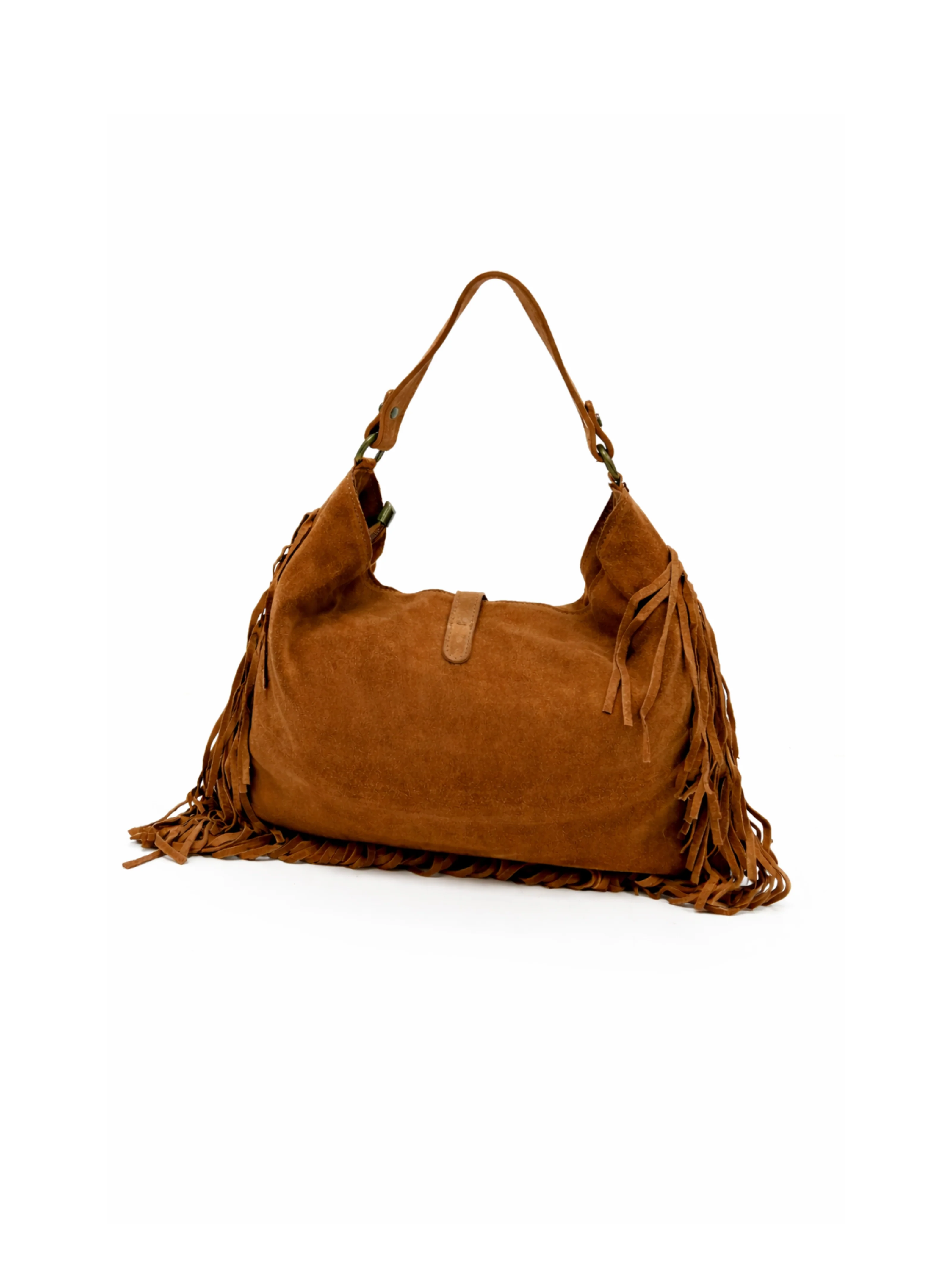 Borsa Armoire cuoio in suede con frange - Image 3