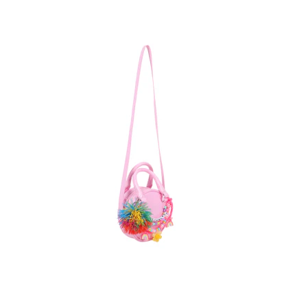 Borsa Billie Blush rosa con dettagli perline e logo lettering - Image 3