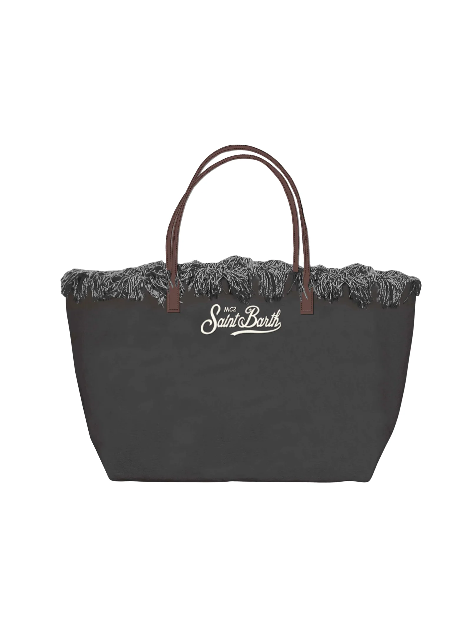 Borsa "City b. Mid Fringe Canvas 00Emb" Saint Barth nera