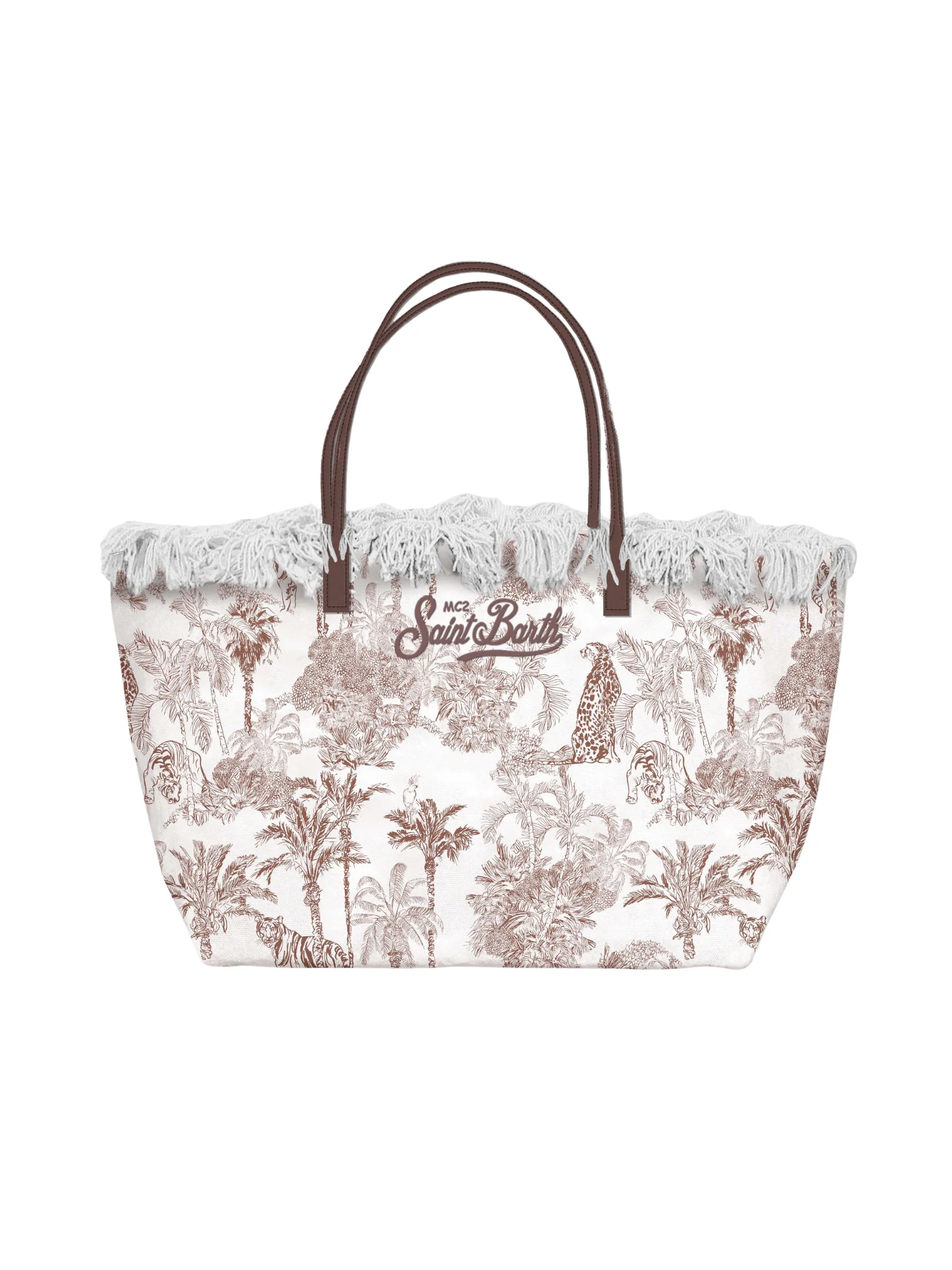 Borsa "City b. Mid Fringe Cavas Jungle Oceania 0119emb" Saint Barth bianca