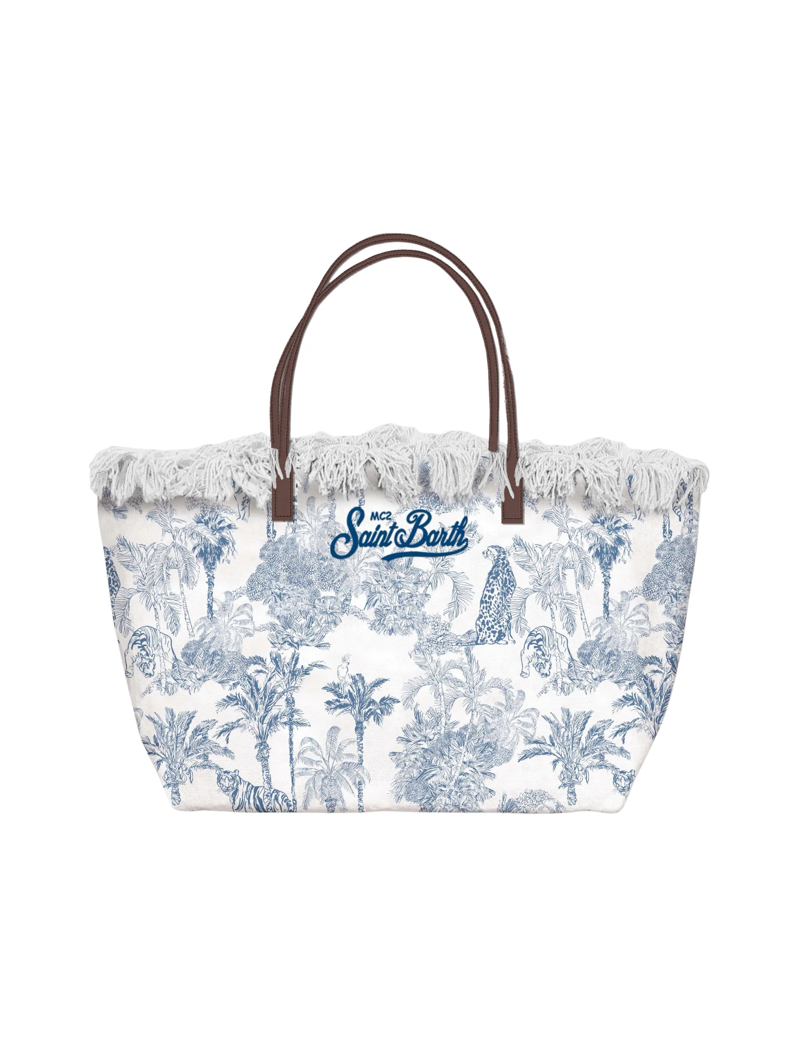 Borsa "City b. Mid Fringe Cavas Jungle Oceania 01emb" Saint Barth bianca