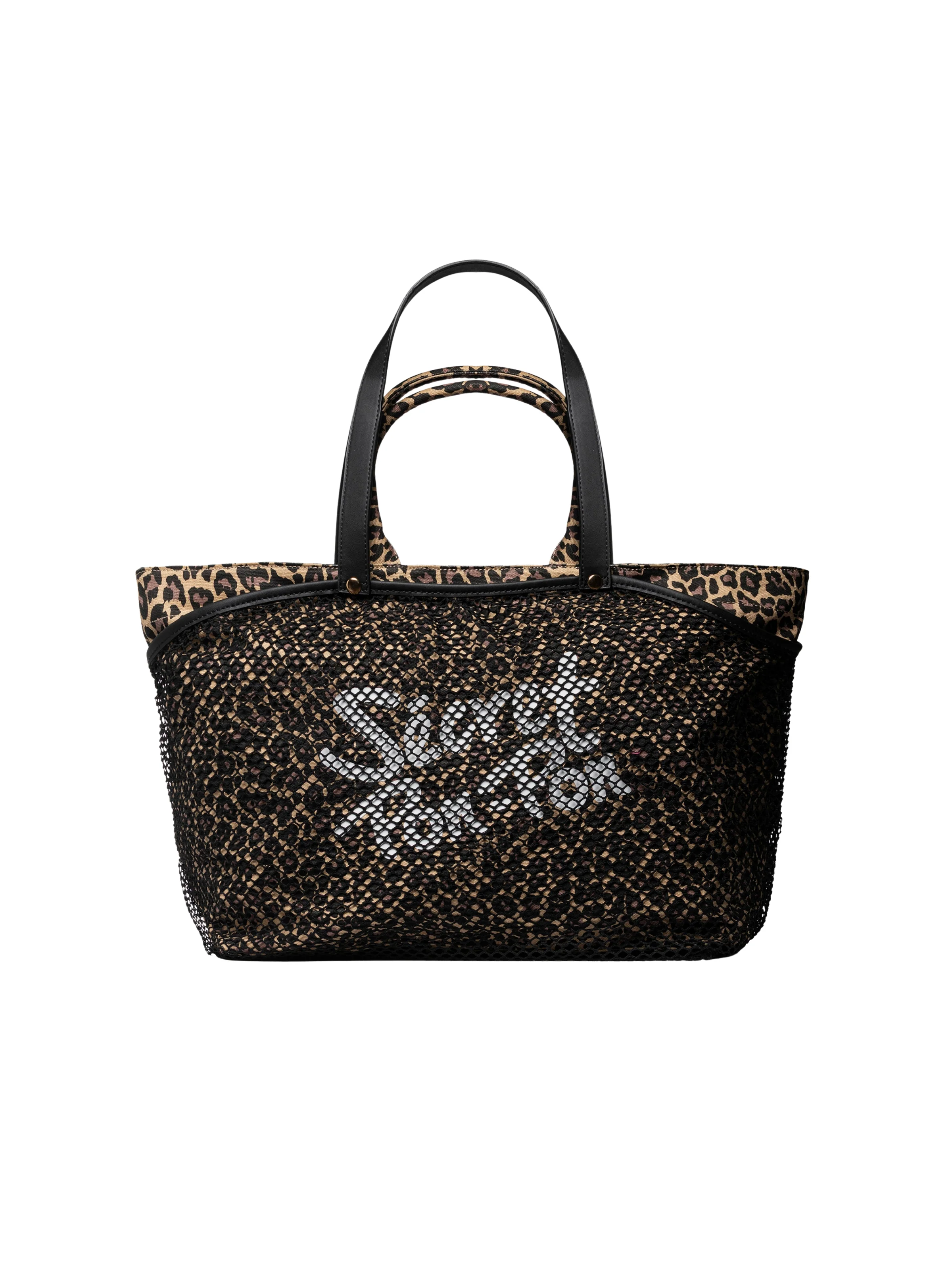 Borsa "City Tote L" Secret Pon Pon leopardata