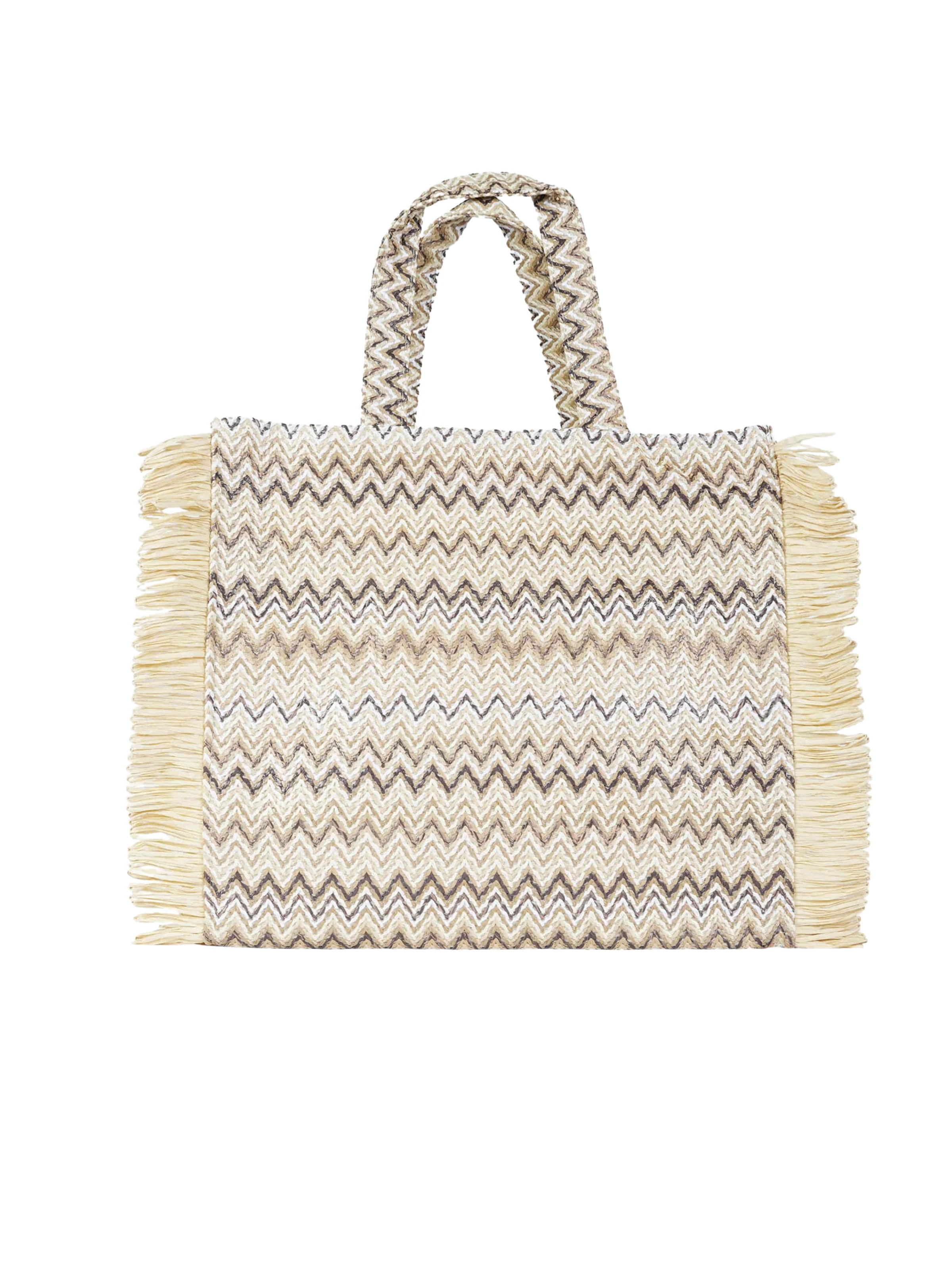Borsa "Claire L" Marc Ellis beige con nappine - Image 3