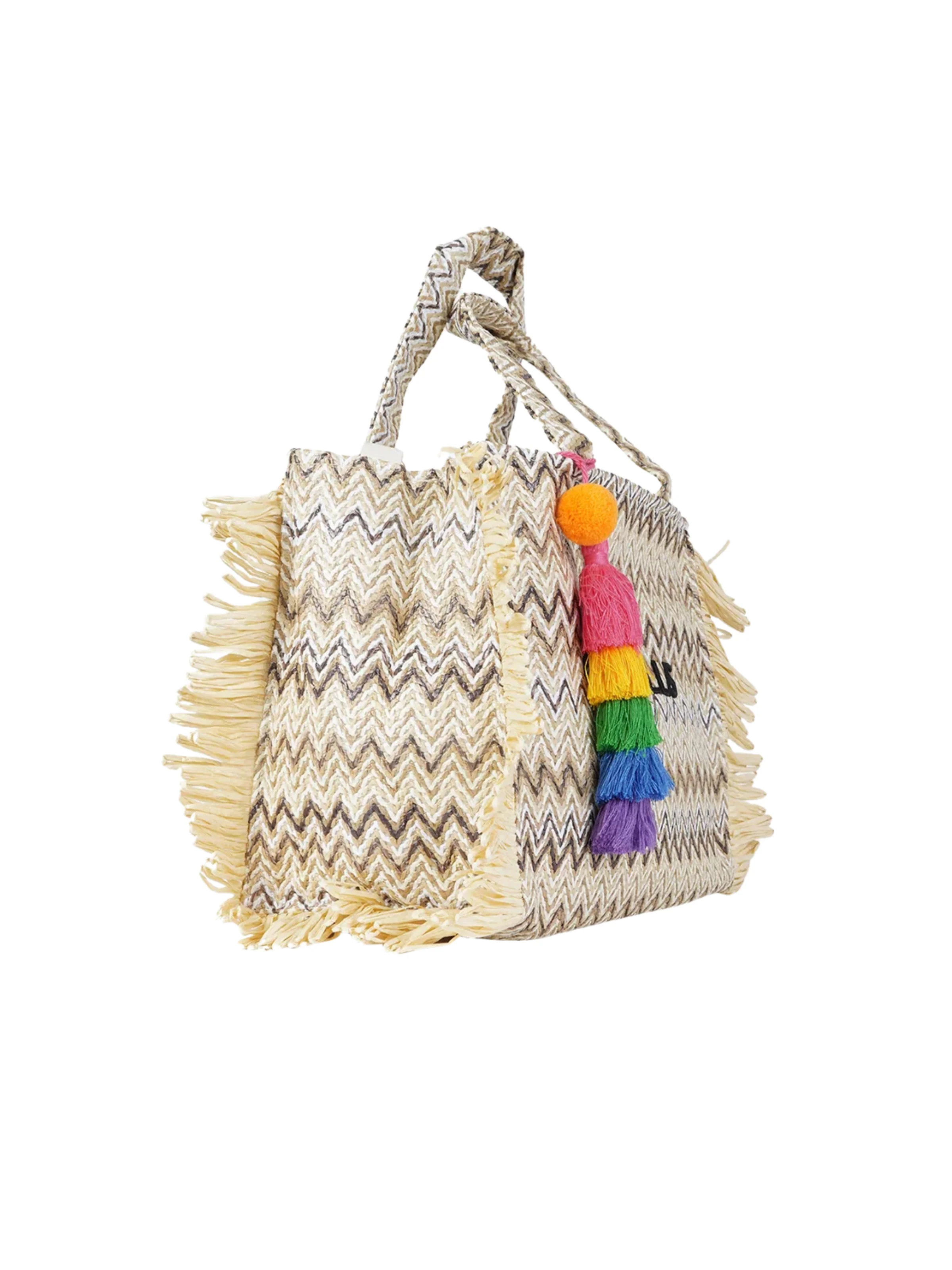 Borsa "Claire M" Marc Ellis beige con nappe - Image 2