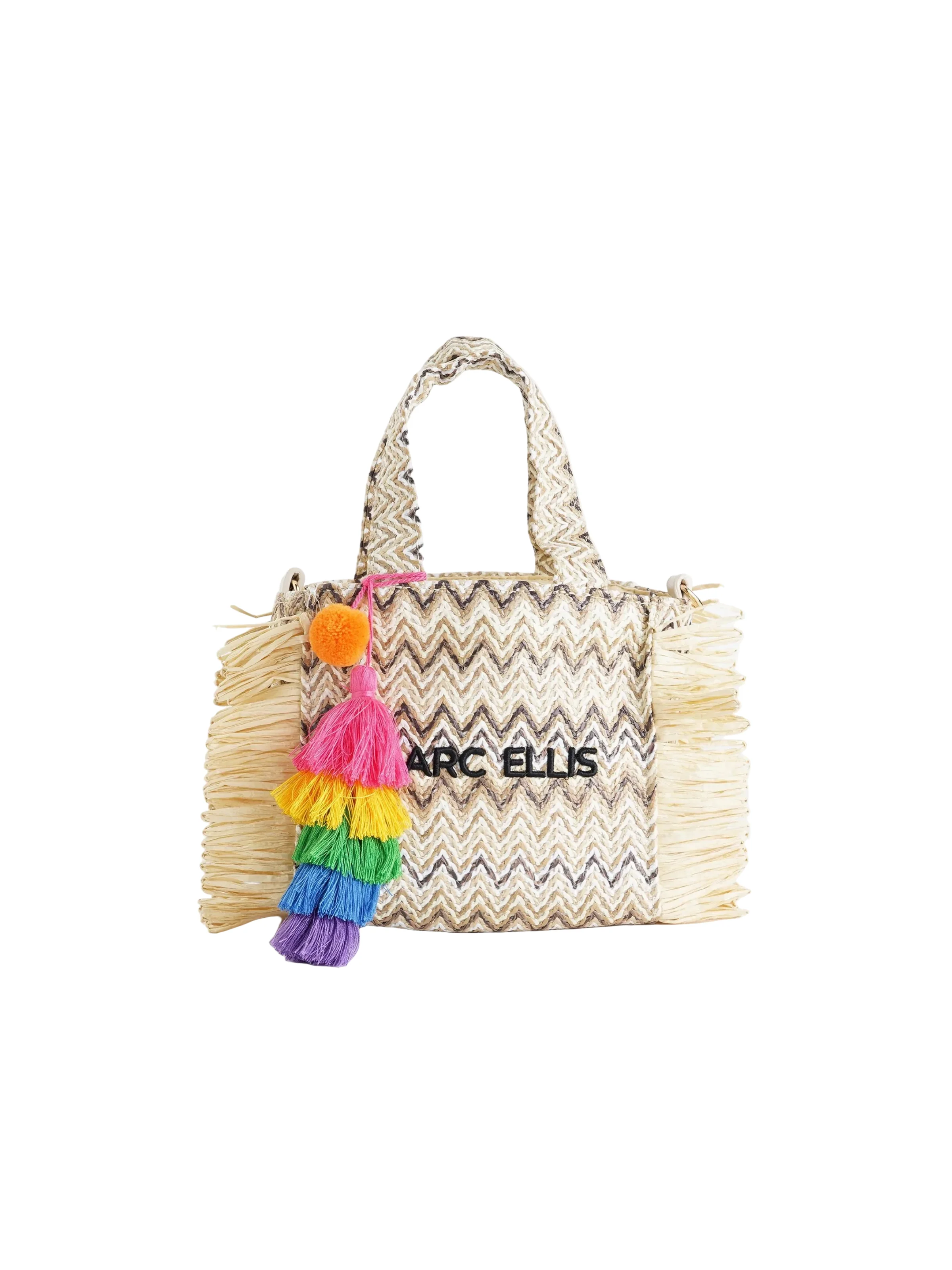 Borsa "Claire S" Marc Ellis beige natural con nappe